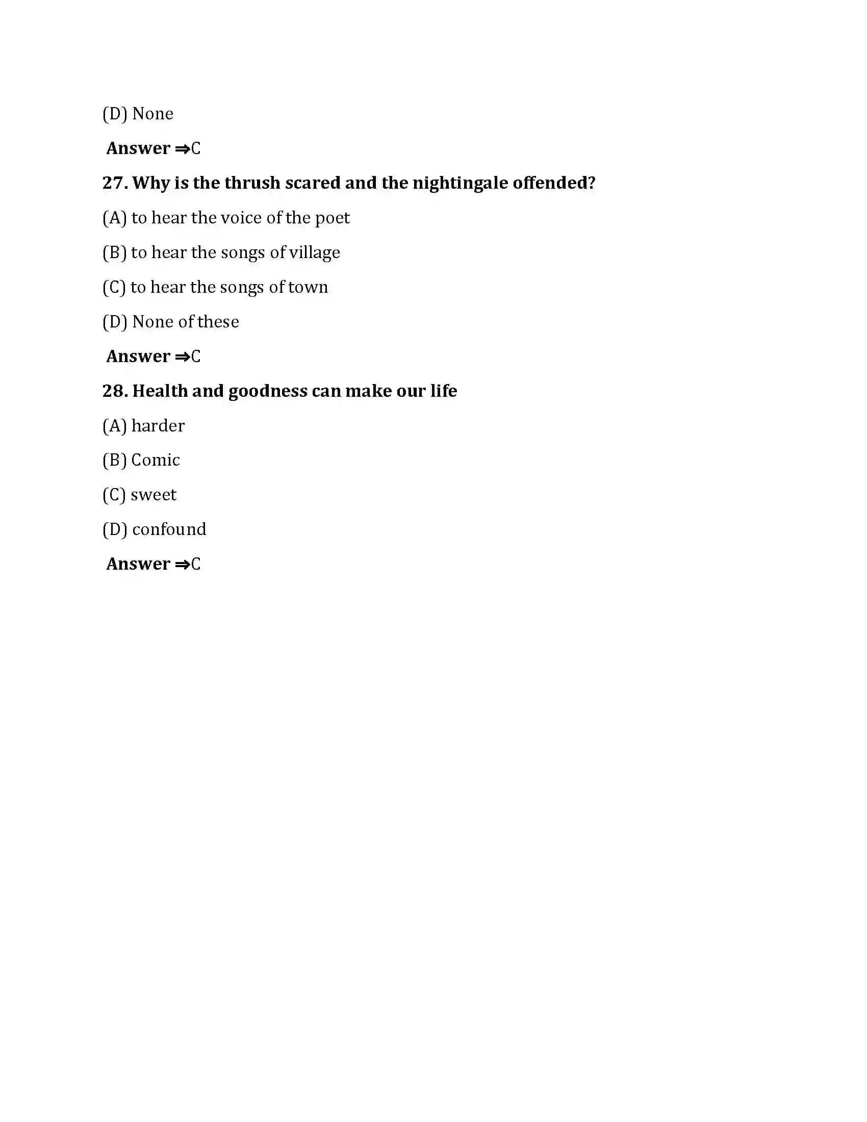 Bihar Board Class 10th God Made The Country God Made The Country  Objective Objective Question 7