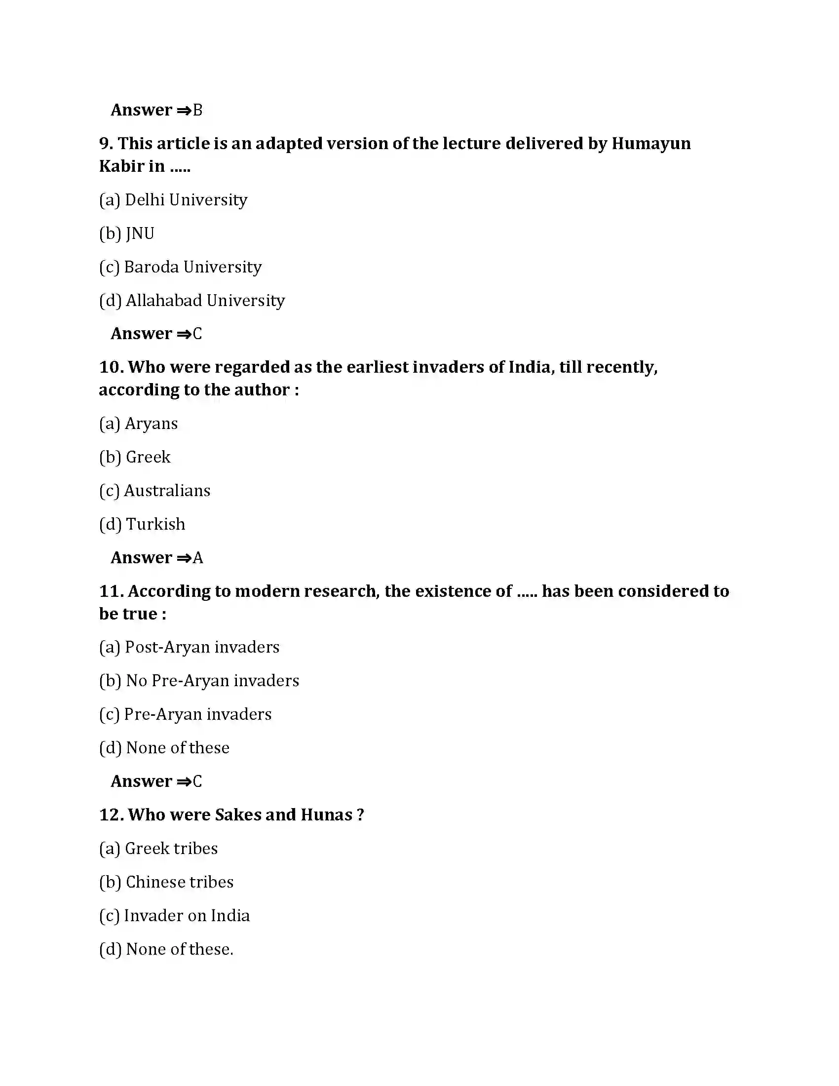 Bihar Board Class 10th The Unity Of Indian Culture The Unity Of Indian Culture  Objective Objective Question 3