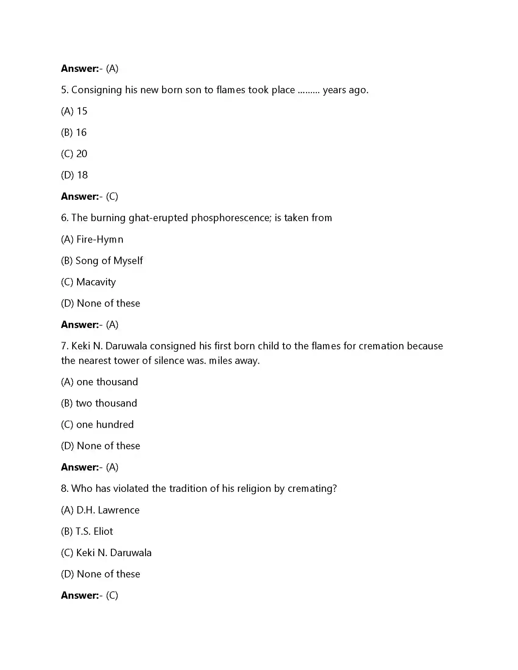 Bihar Board Class 12th Fire Hymn Fire Hymn  Objective Objective Question 2