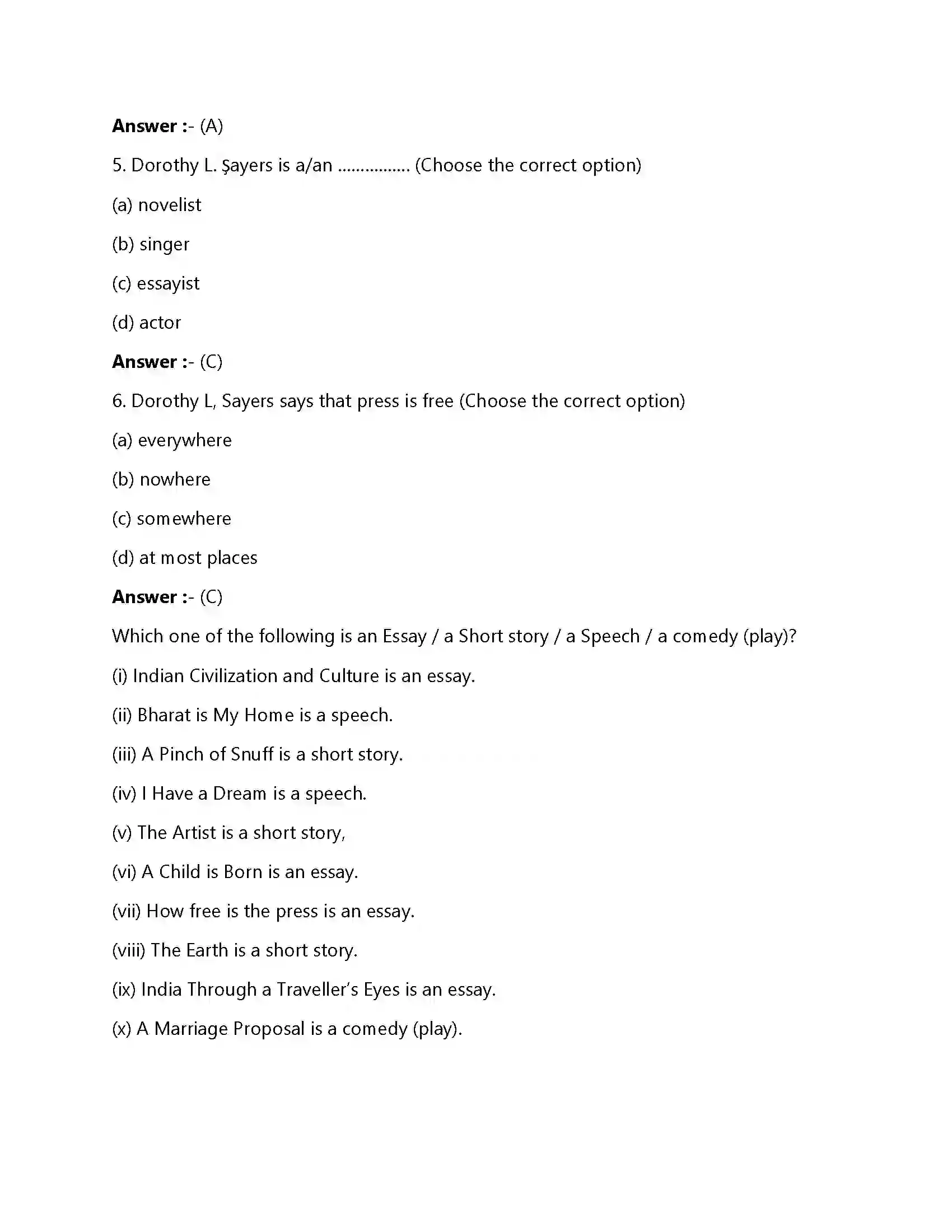 Bihar Board Class 12th How Free is the Press How Free is the Press  Objective Objective Question 2