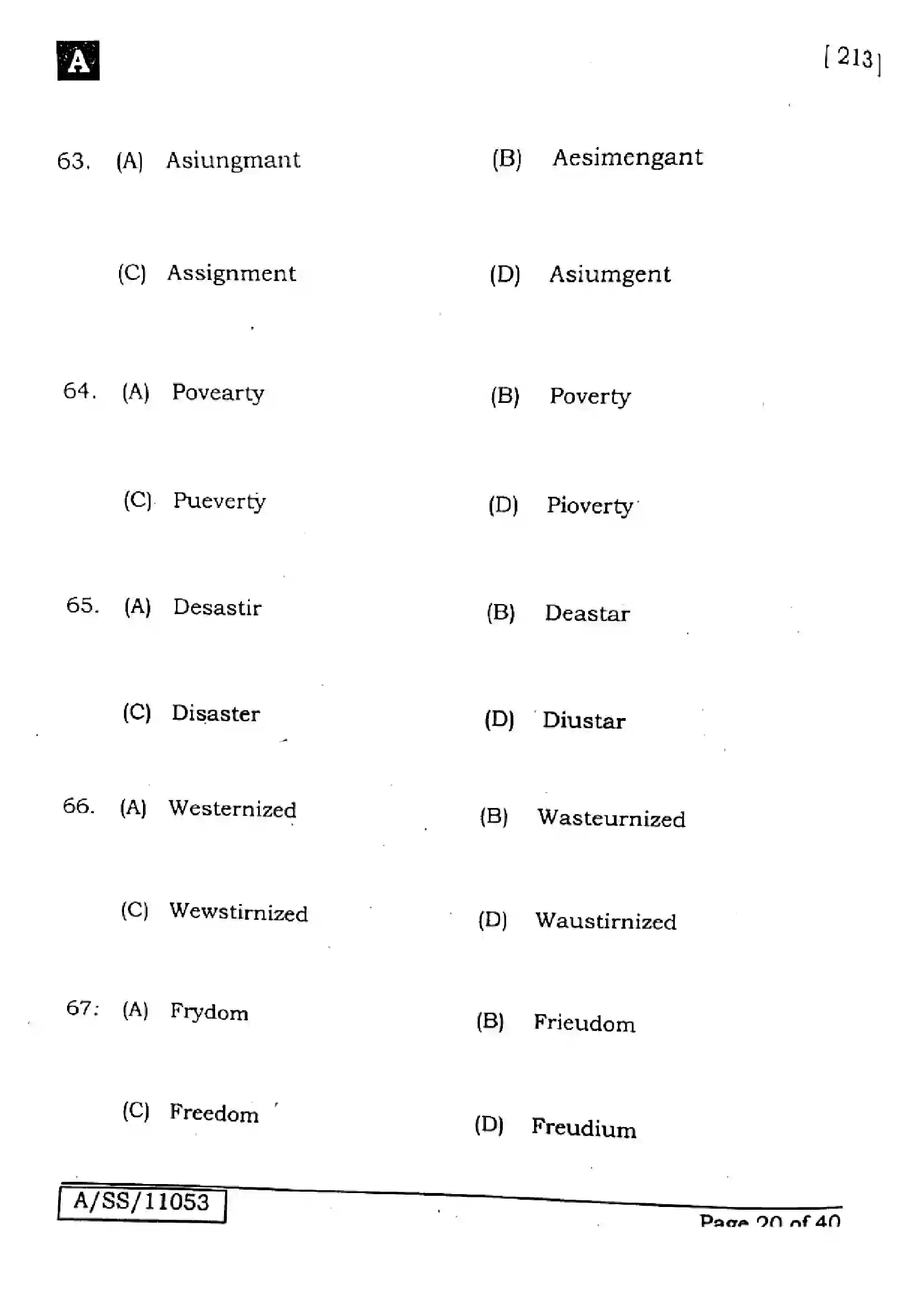 Bihar Board Class 10th 2025 English  213  SetA  2025 Previous Year Paper 19