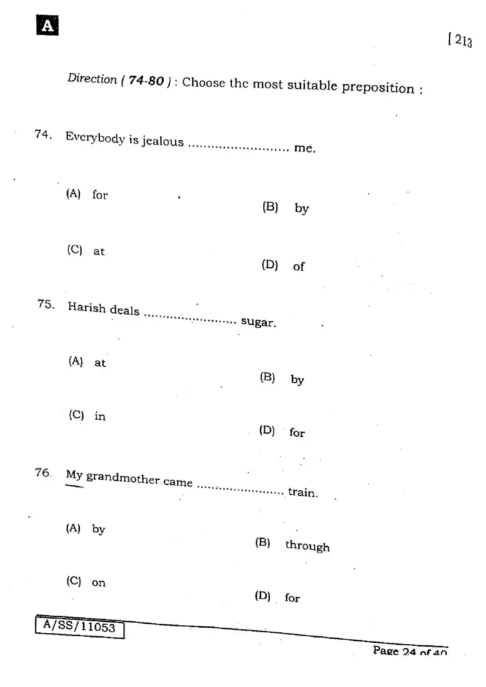 Bihar Board Class 10th 2025 English  213  SetA  2025 Previous Year Paper 23