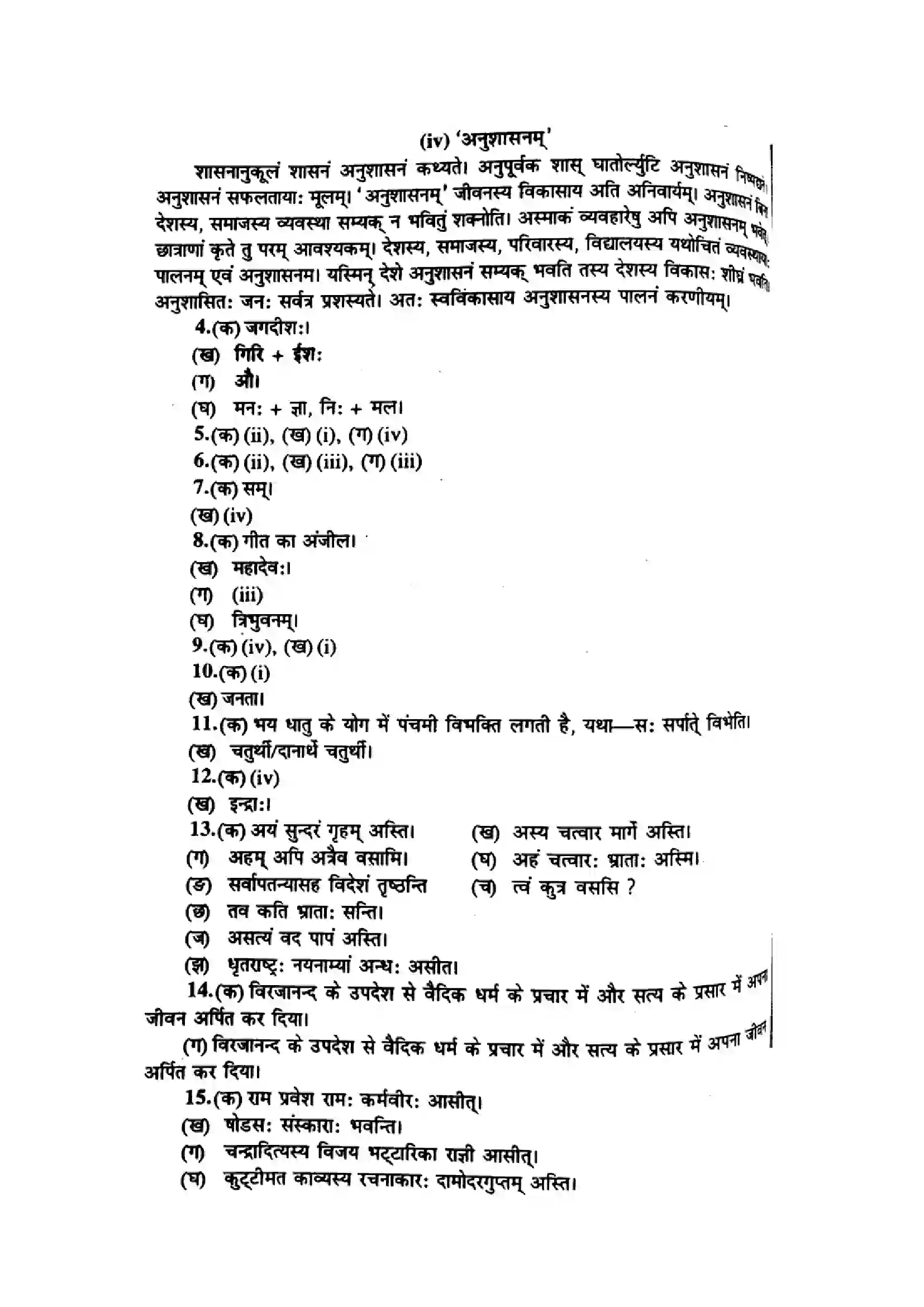 Bihar Board Class 10th 2015 Sanskrit  P1  2015 Previous Year Paper 6