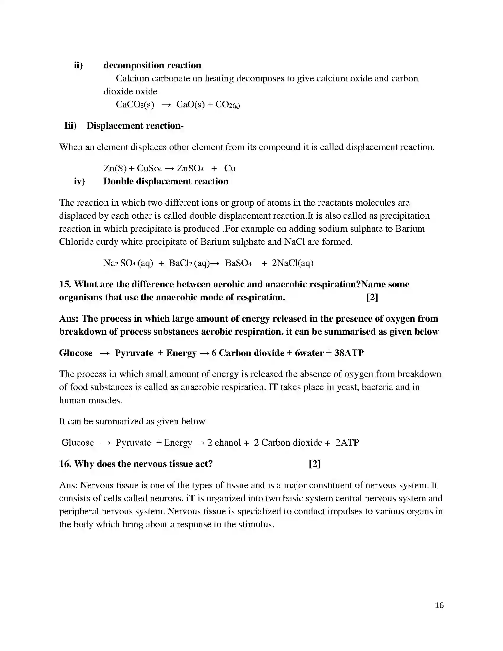 Bihar Board Class 10th 2018 Science  2018 Previous Year Paper 16