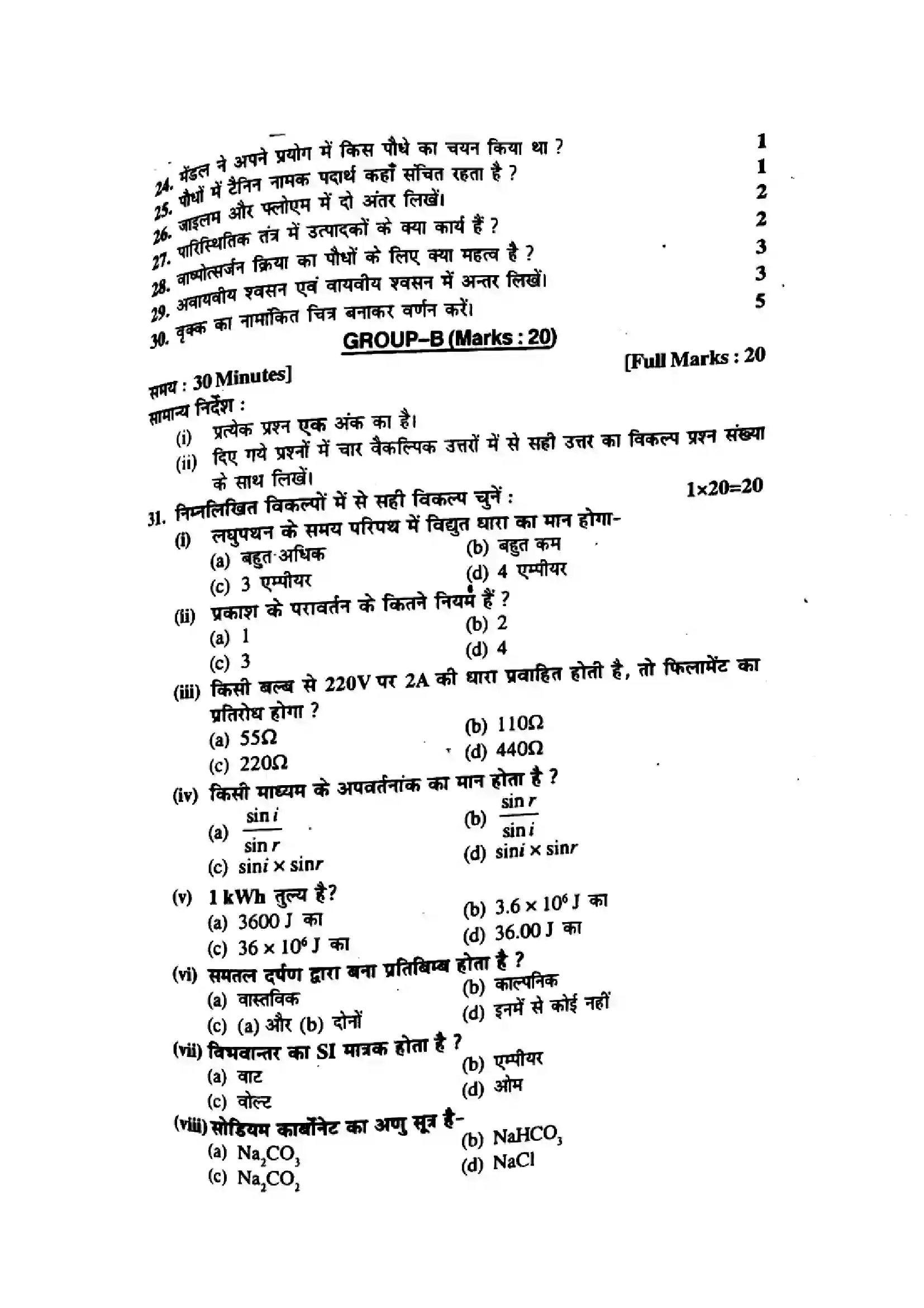Bihar Board Class 10th 2015 Science  P2  2015 Previous Year Paper 2