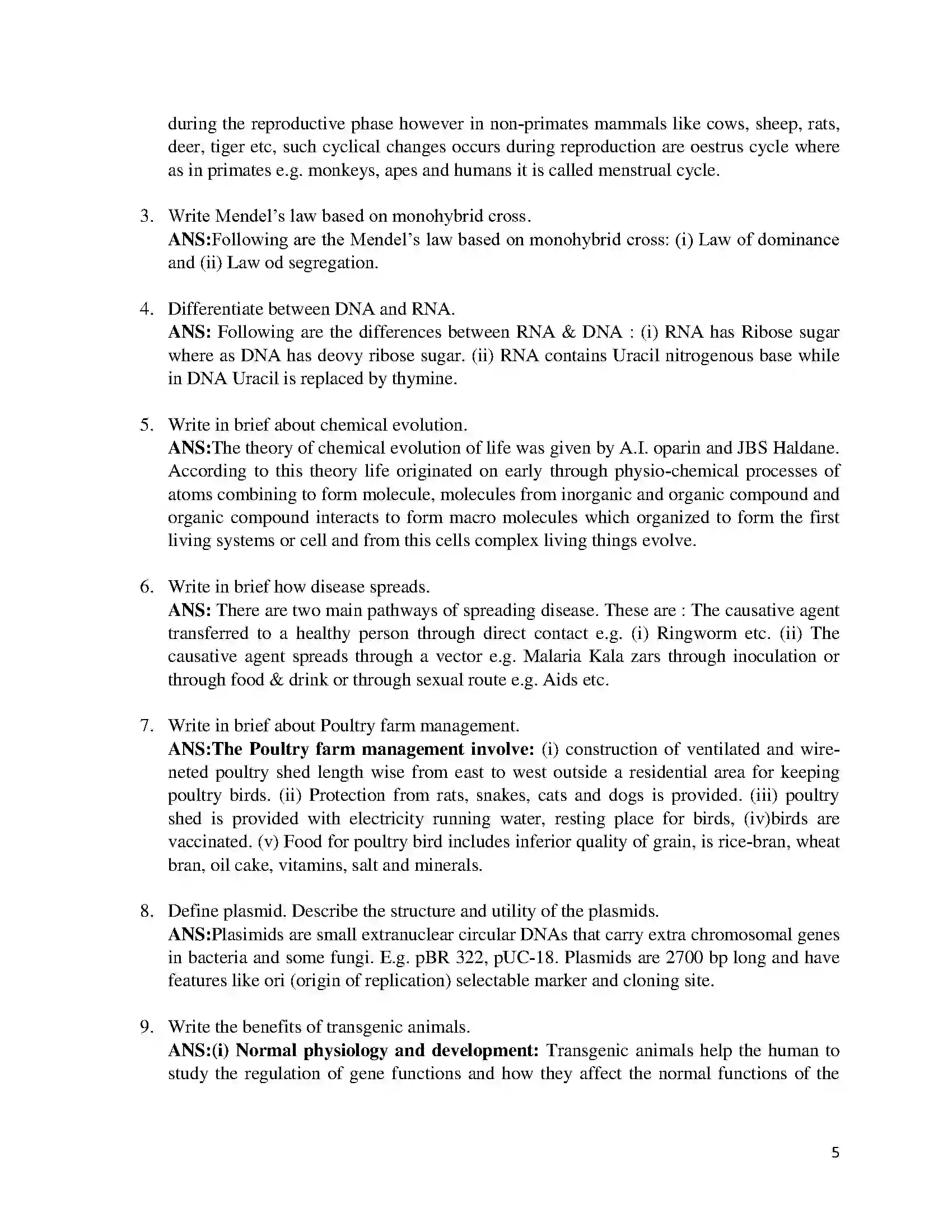 Bihar Board Class 12th 2016 Biology  2016 Previous Year Paper 5