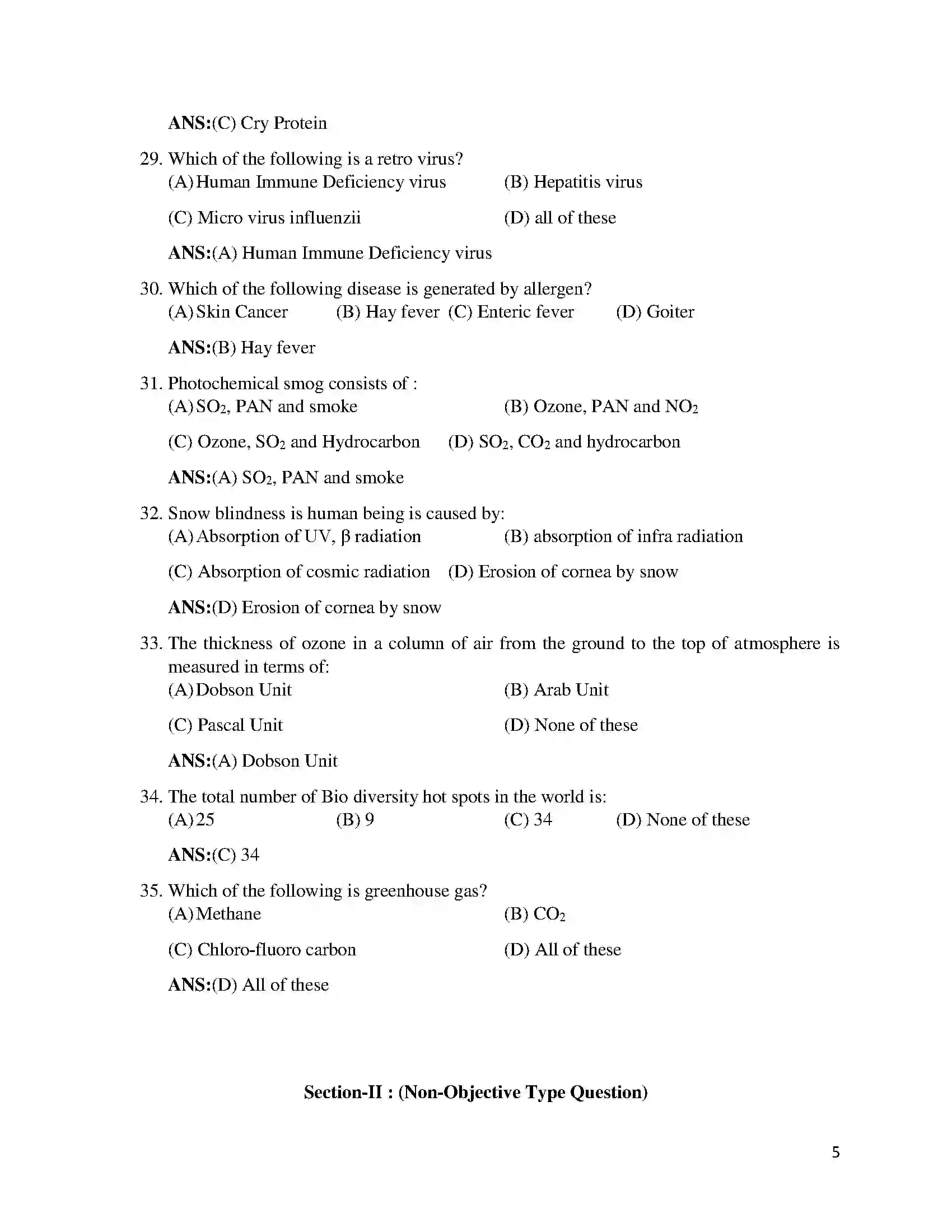 Bihar Board Class 12th 2018 Biology  2018 Previous Year Paper 5