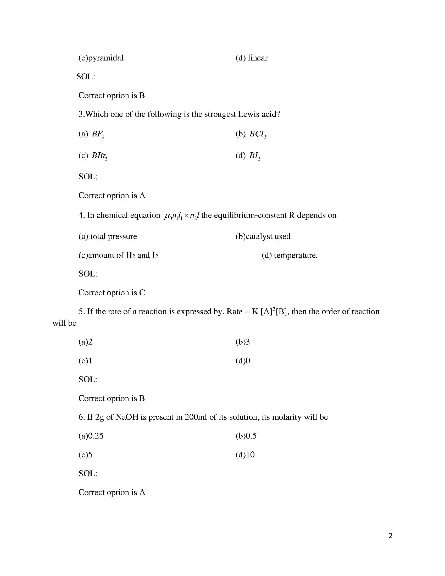 Bihar Board Class 12th 2015 Chemistry  2015 Previous Year Paper 2