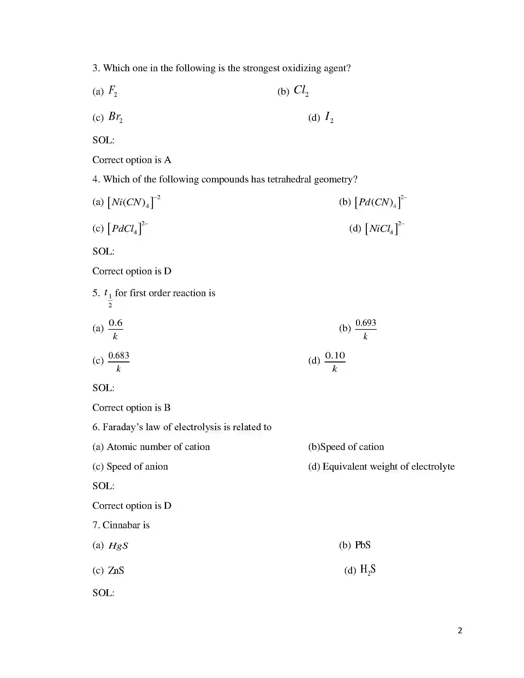 Bihar Board Class 12th 2016 Chemistry  2016 Previous Year Paper 2