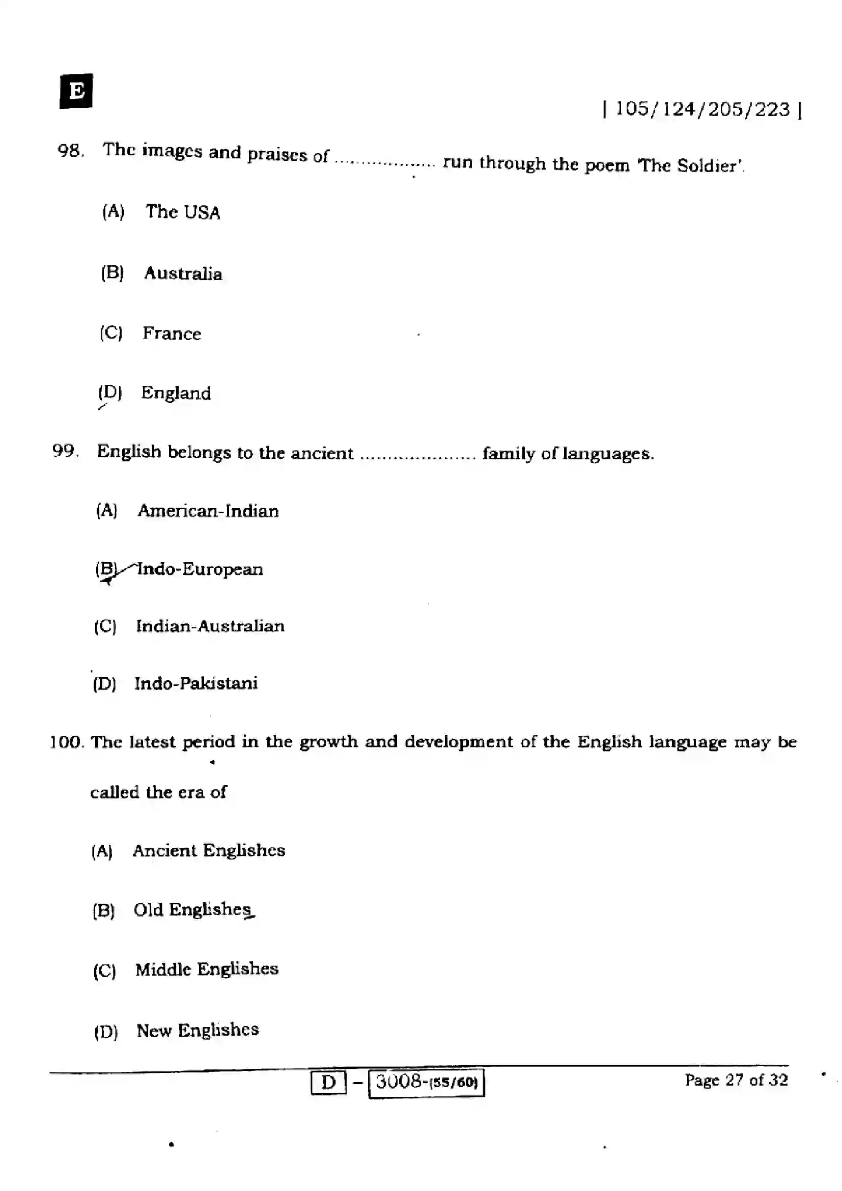 Bihar Board Class 12th 2022 English  105124205223E  2022 Previous Year Paper 27