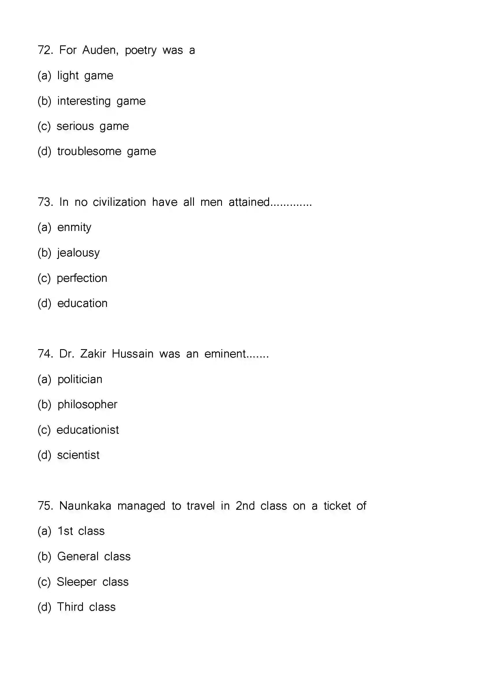 Bihar Board Class 12th 2023 English Previous Year Paper 20