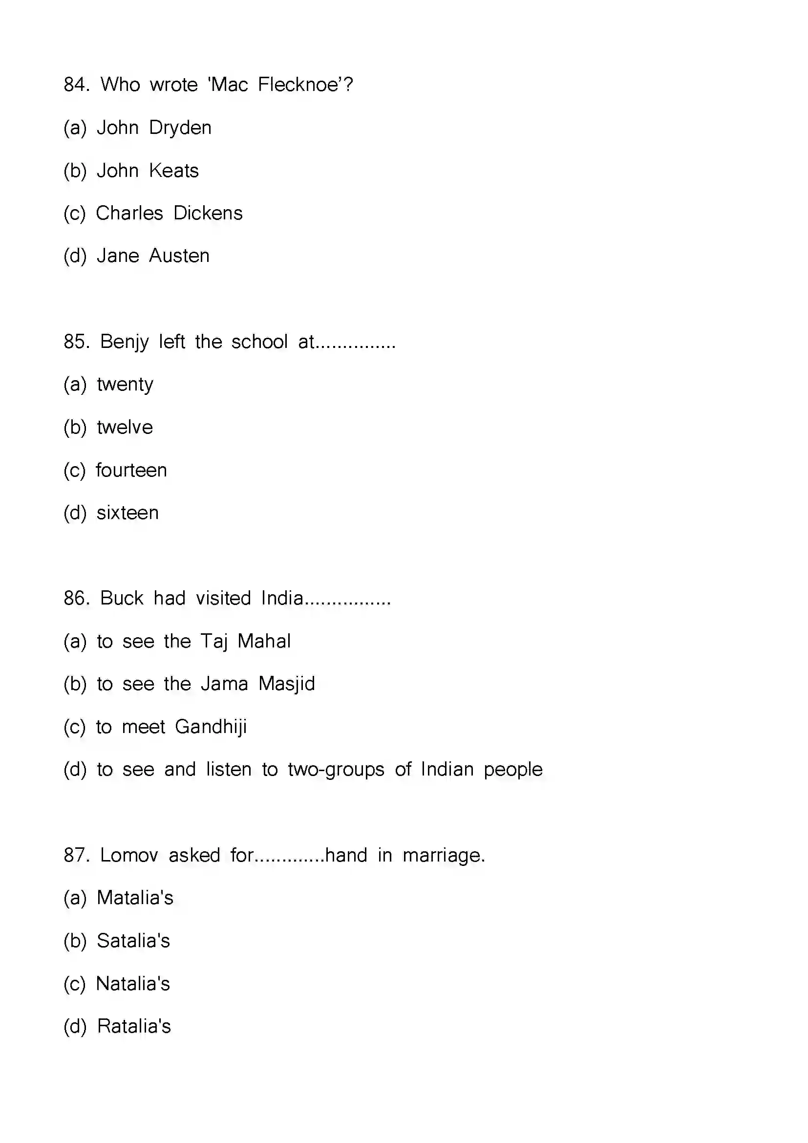 Bihar Board Class 12th 2023 English Previous Year Paper 23