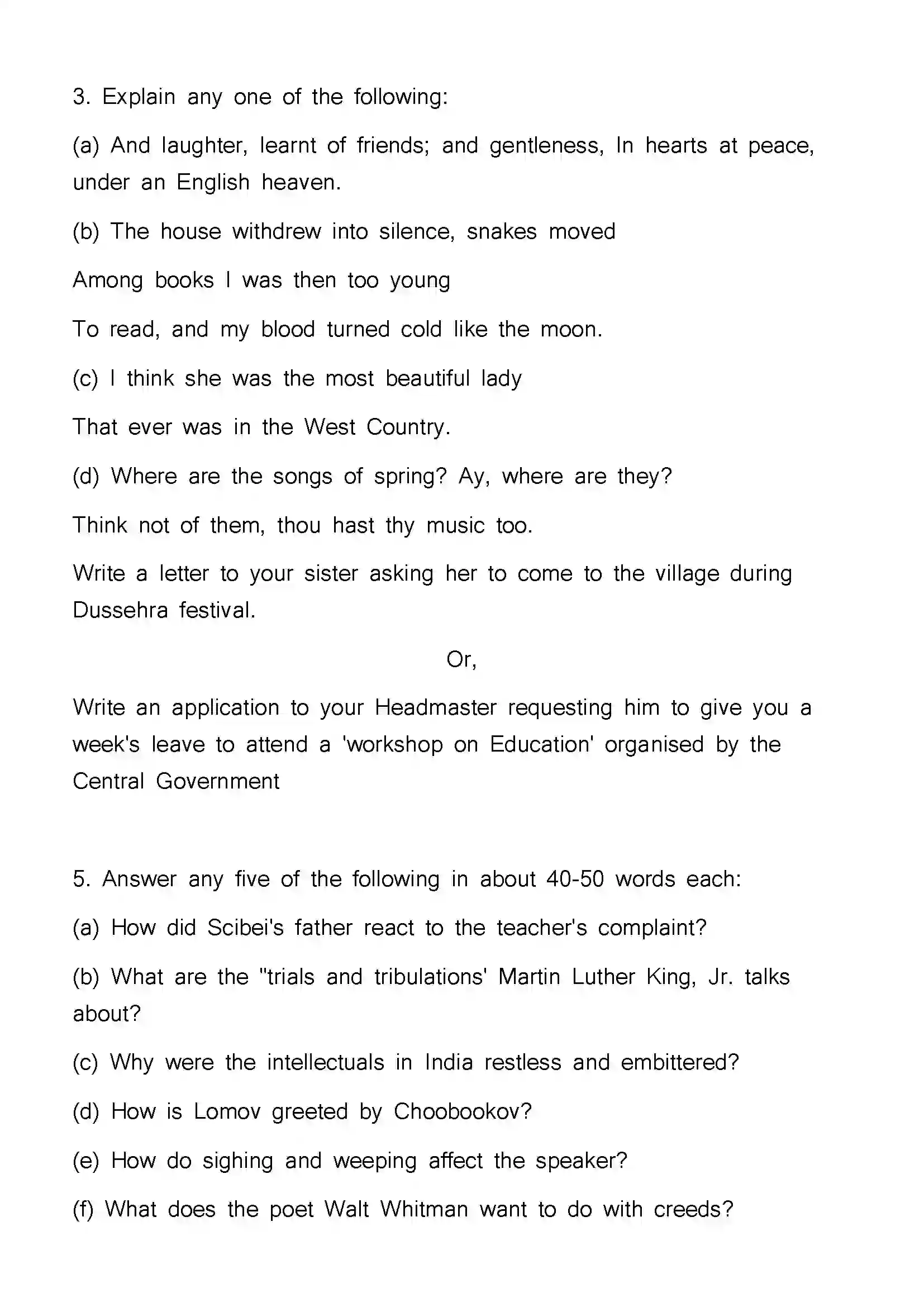 Bihar Board Class 12th 2023 English Previous Year Paper 28