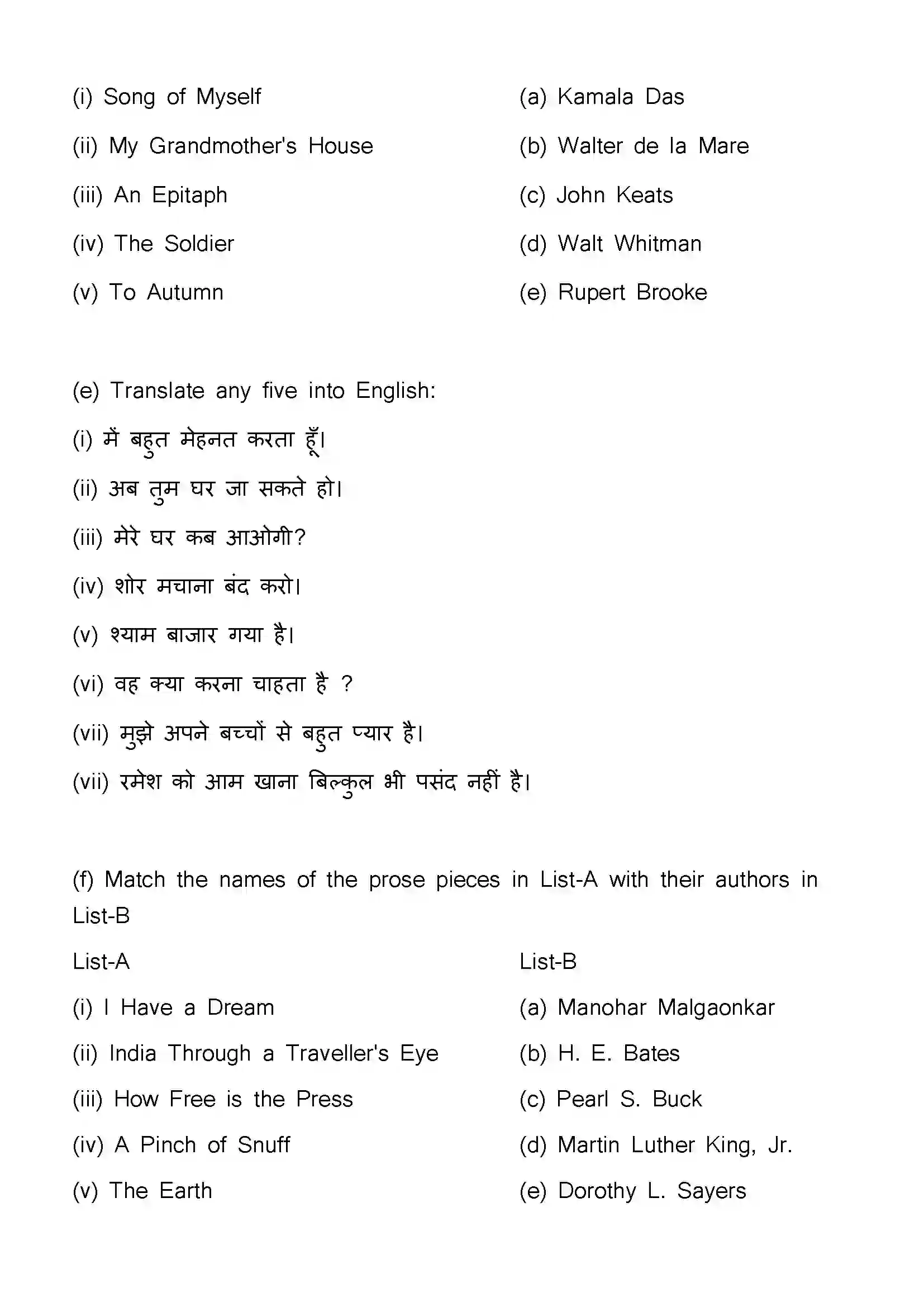 Bihar Board Class 12th 2023 English Previous Year Paper 30