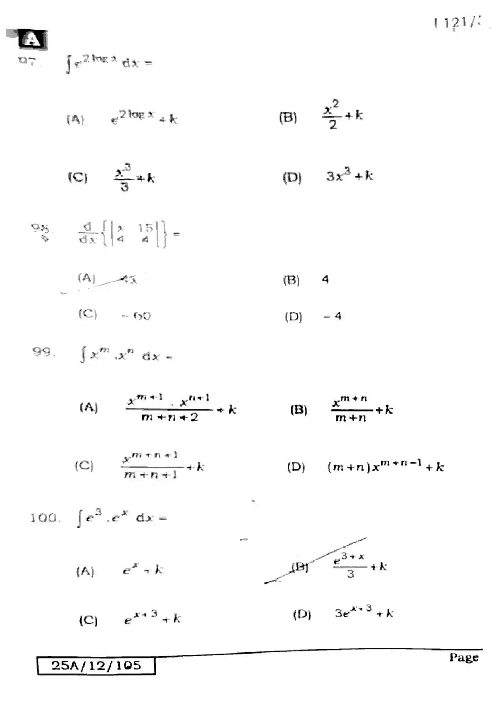 Bihar Board Class 12th 2025 Mathematics  121327  SetA Previous Year Paper 31
