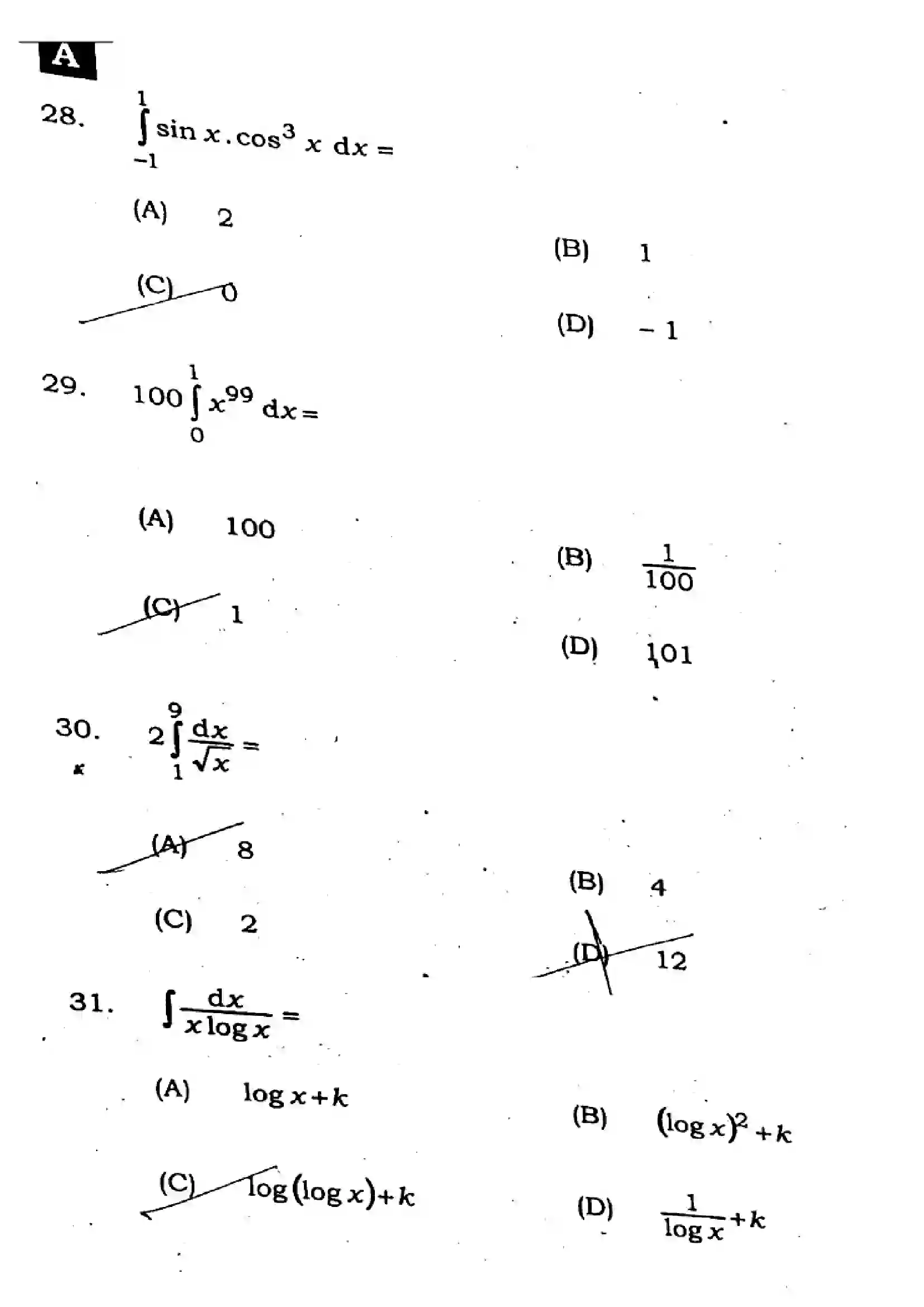 Bihar Board Class 12th 2025 Mathematics  121327  SetA Previous Year Paper 9