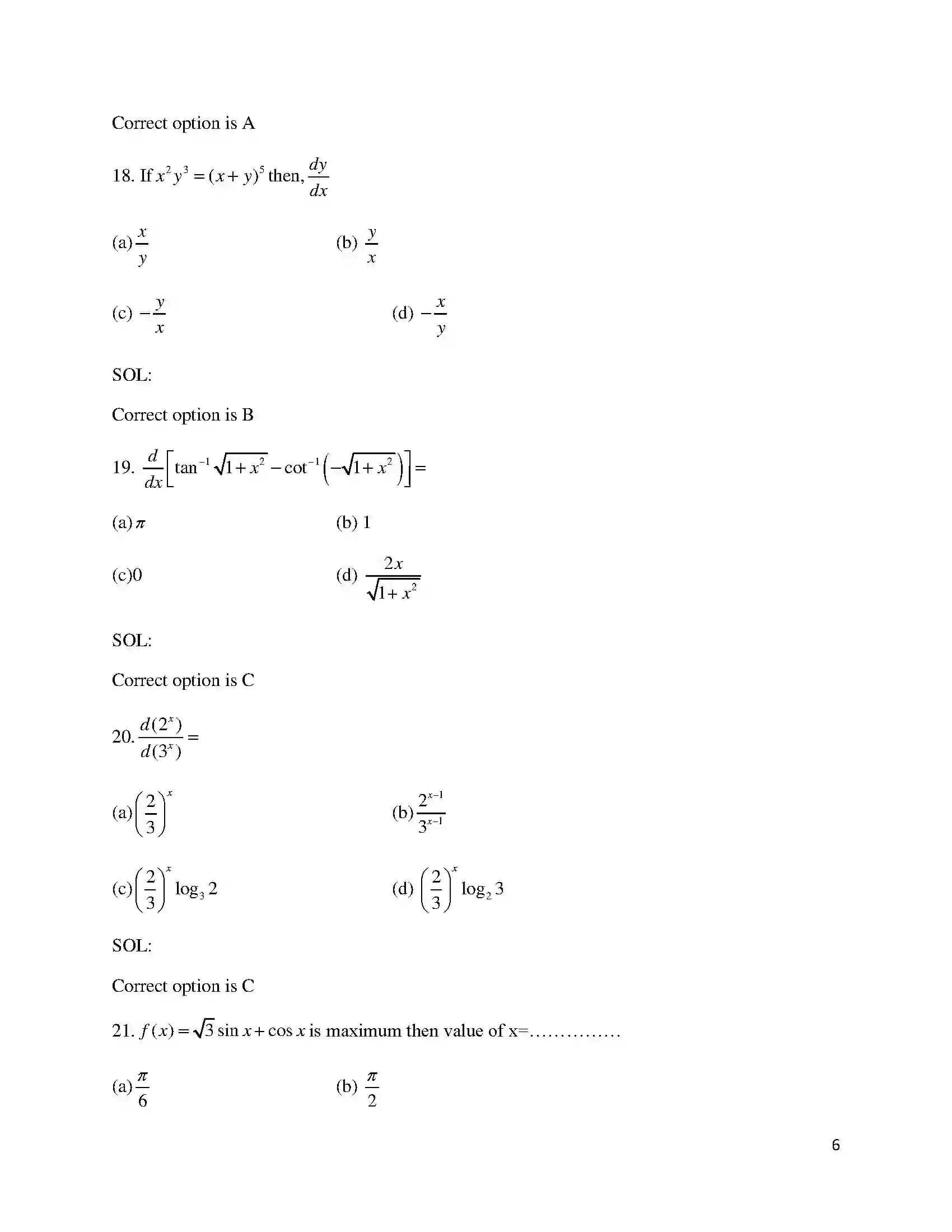 Bihar Board Class 12th 2018 Mathematics  2018 Previous Year Paper 6