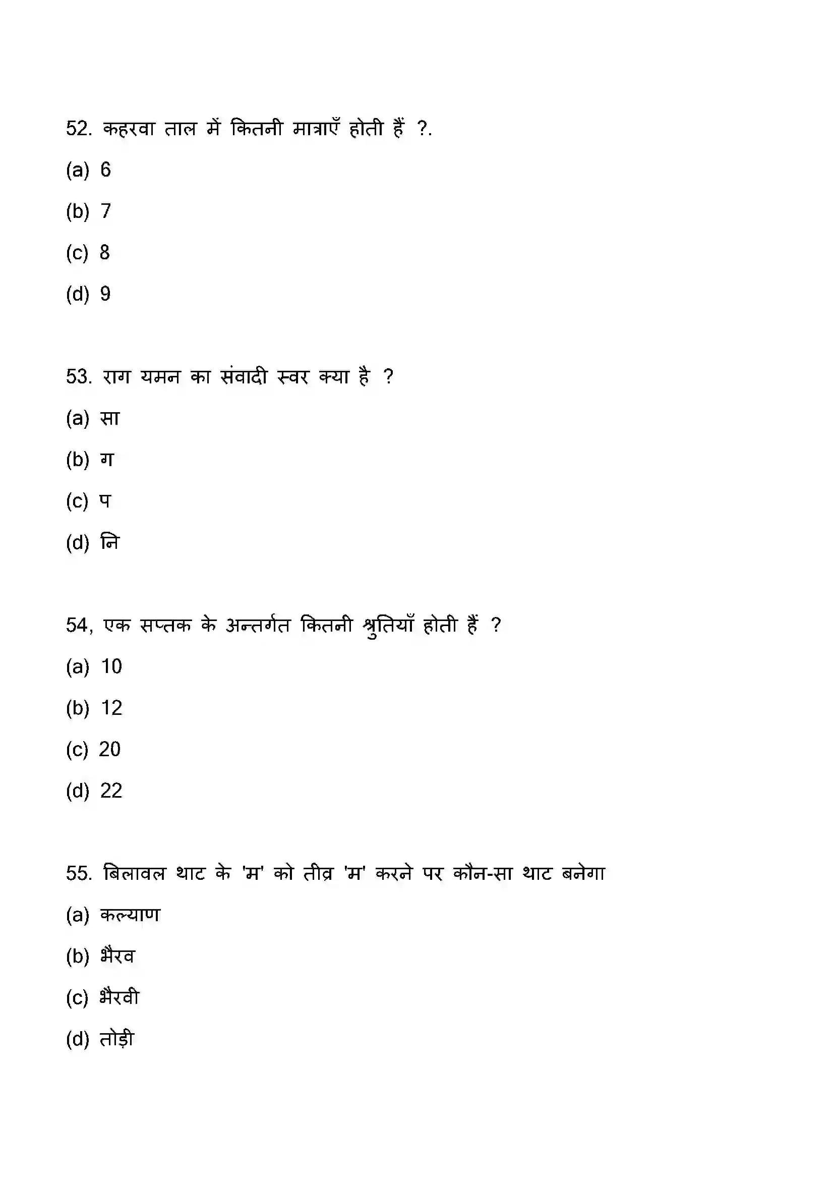 Bihar Board Class 12th 2023 Music Previous Year Paper 15