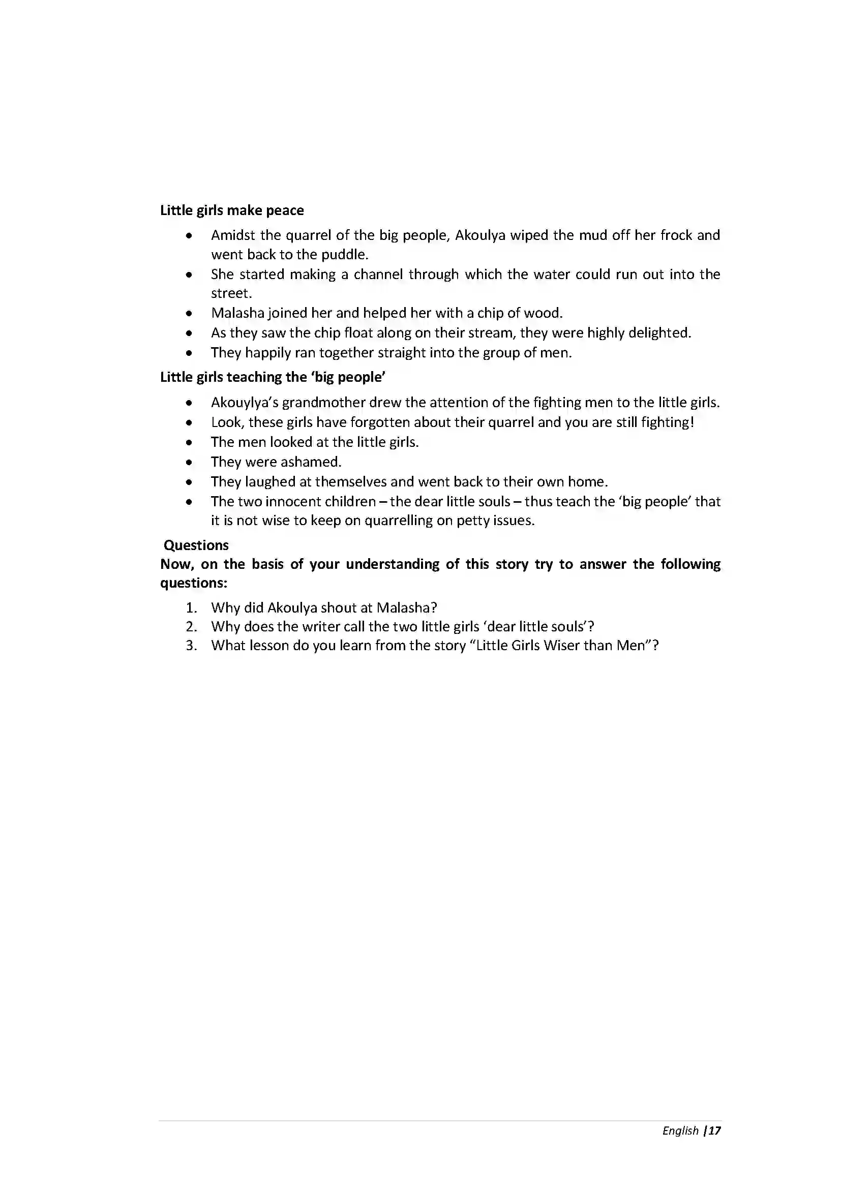 Bihar Board Class 10th English Little Girls Wiser Than Men  Chapter Revision Note 2