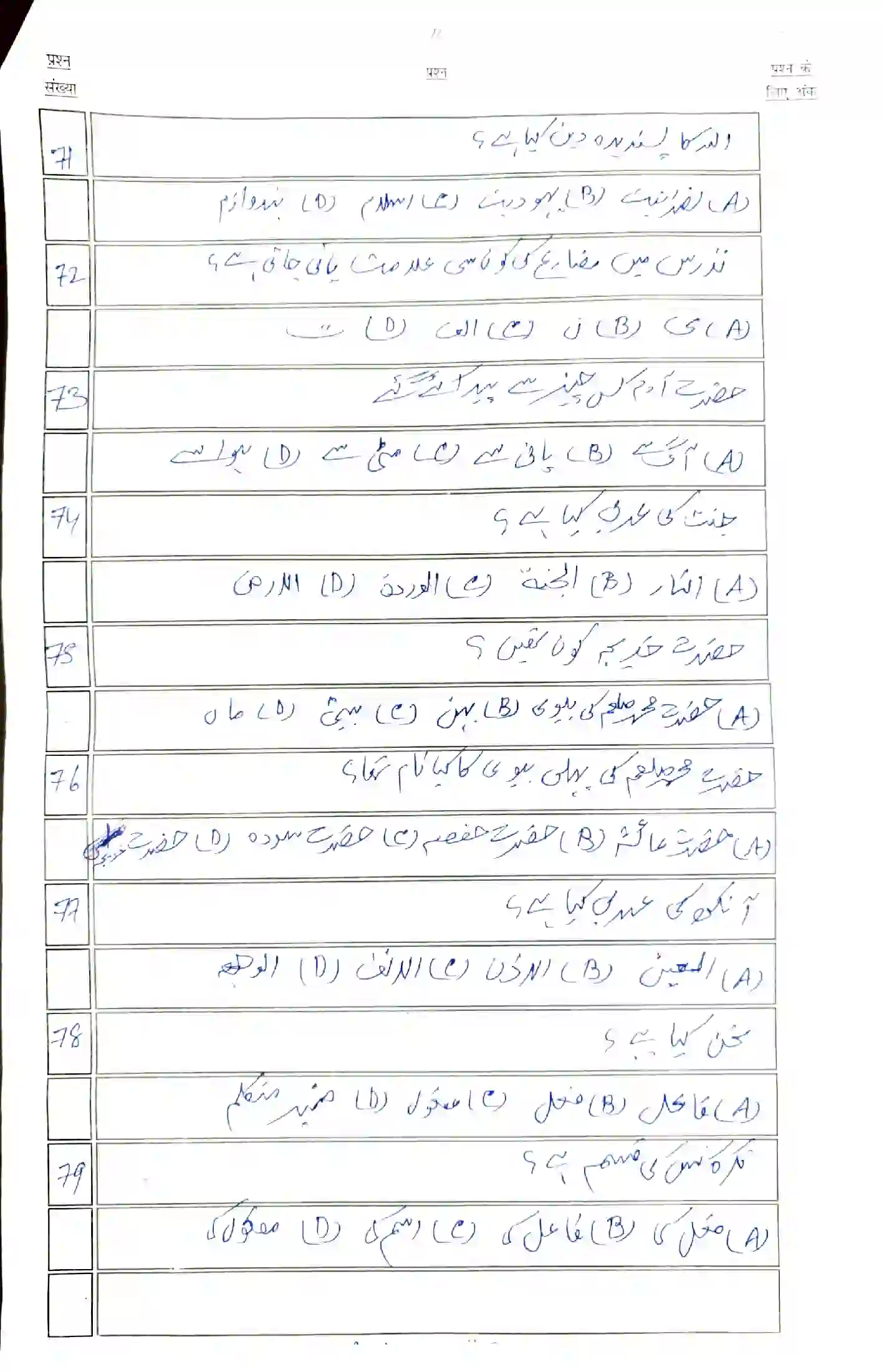 Bihar Board Class 10th 2023 Arabic (123) Sample Paper 11