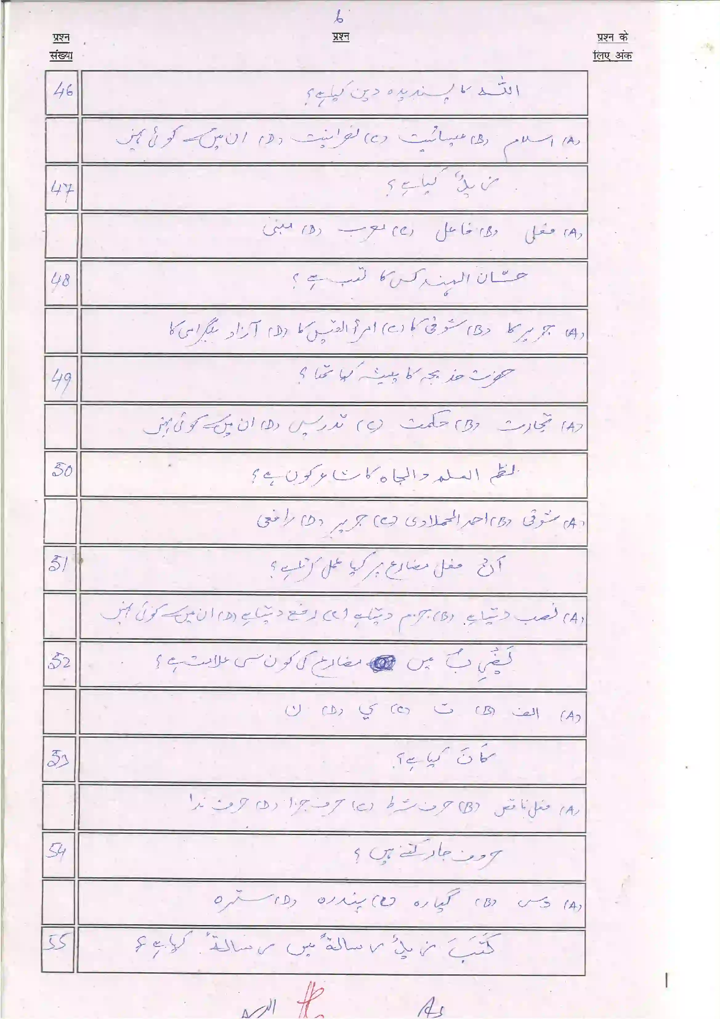 Bihar Board Class 10th 2024 Arabic Sample Paper 8