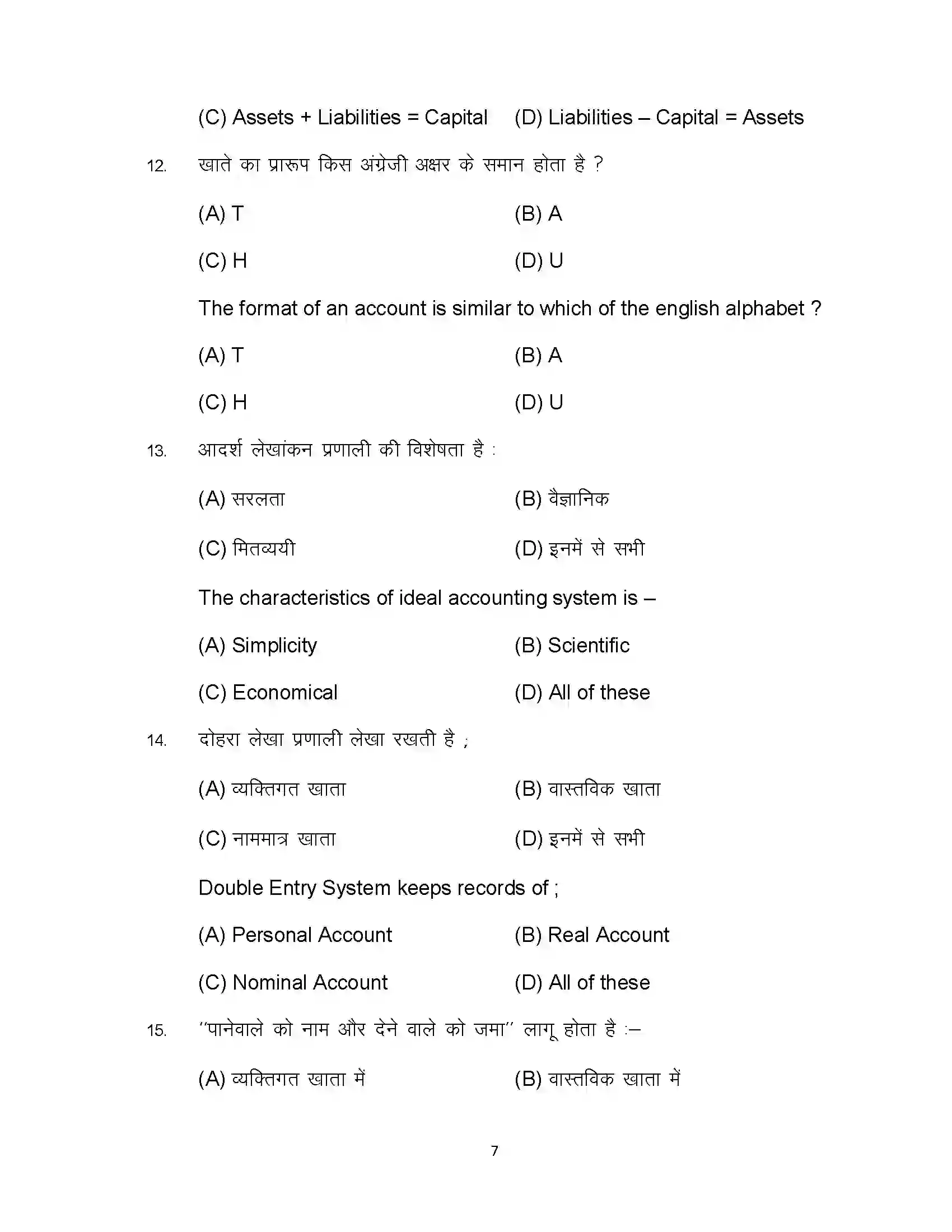 Bihar Board Class 10th 2023 Commerce Sample Paper 7