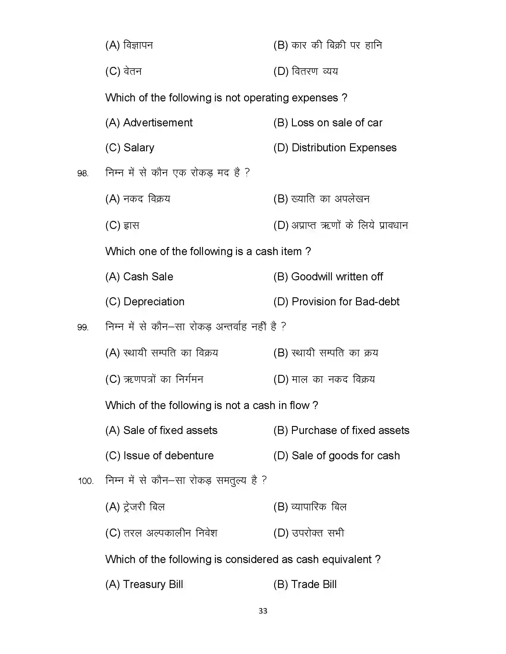 Bihar Board Class 12th 2024 Accountancy Sample Paper 33