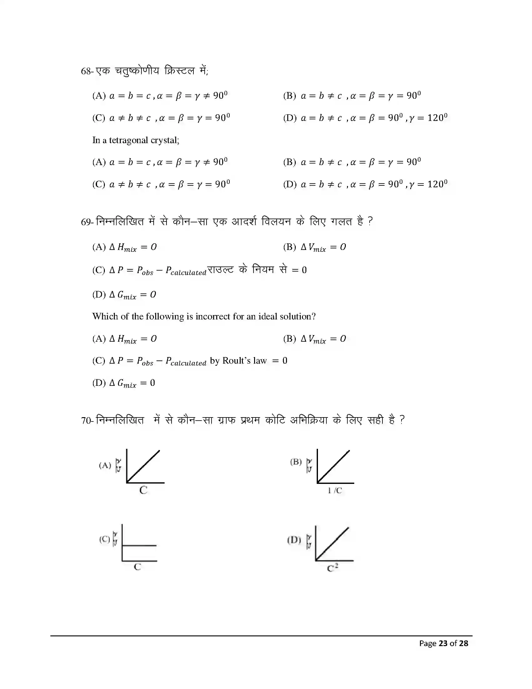 Bihar Board Class 12th 2026 Chemistry Sample Paper 23