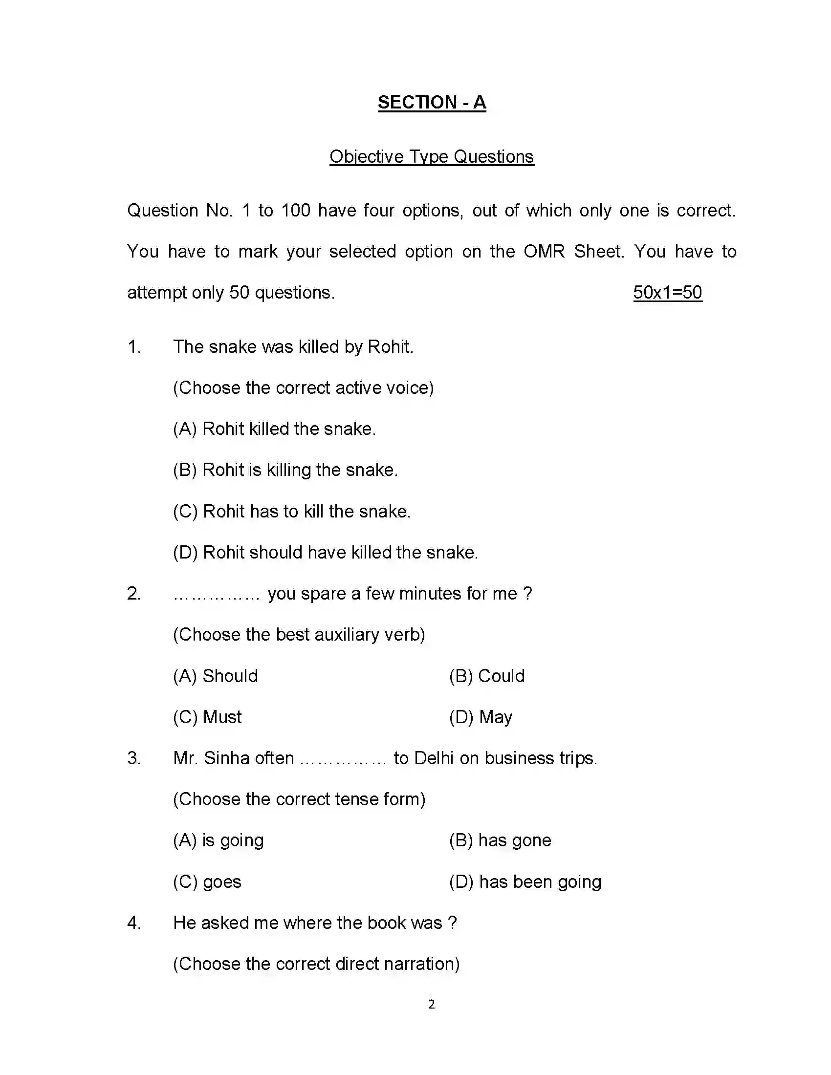 Bihar Board Class 12th 2022 English Sample Paper 2