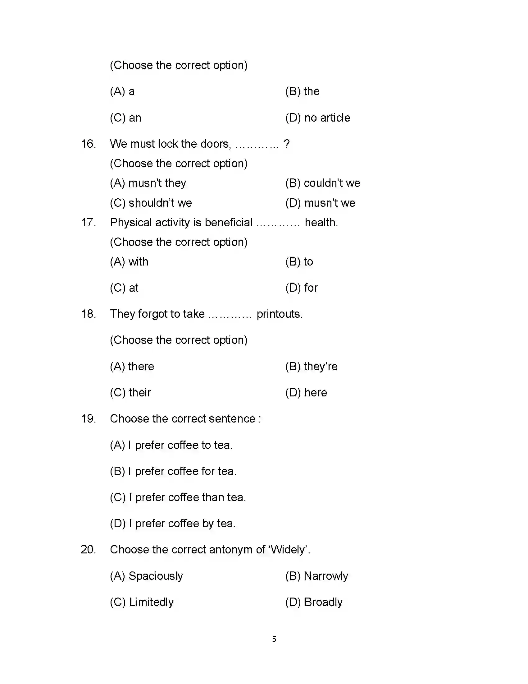 Bihar Board Class 12th 2023 English Sample Paper 5