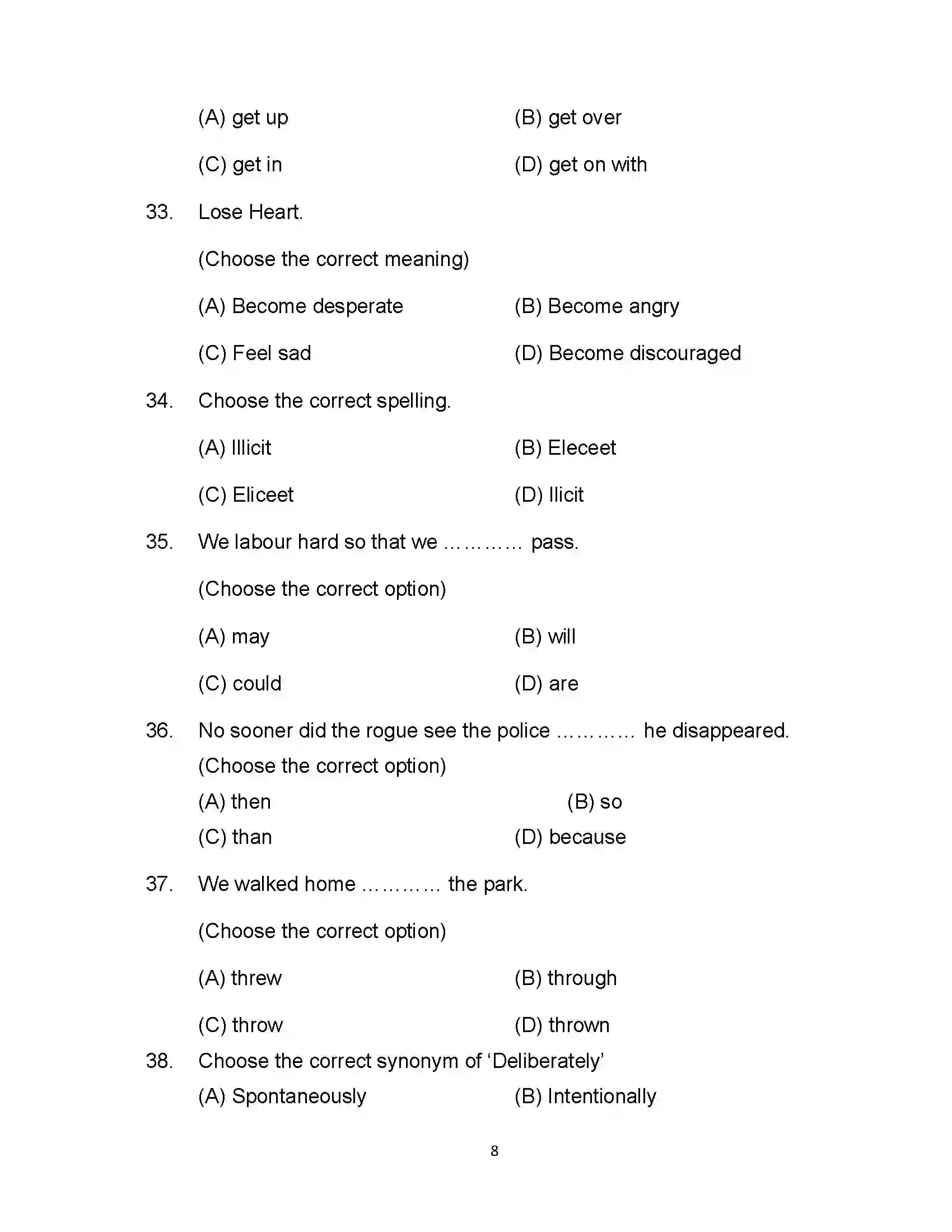 Bihar Board Class 12th 2023 English Sample Paper 8