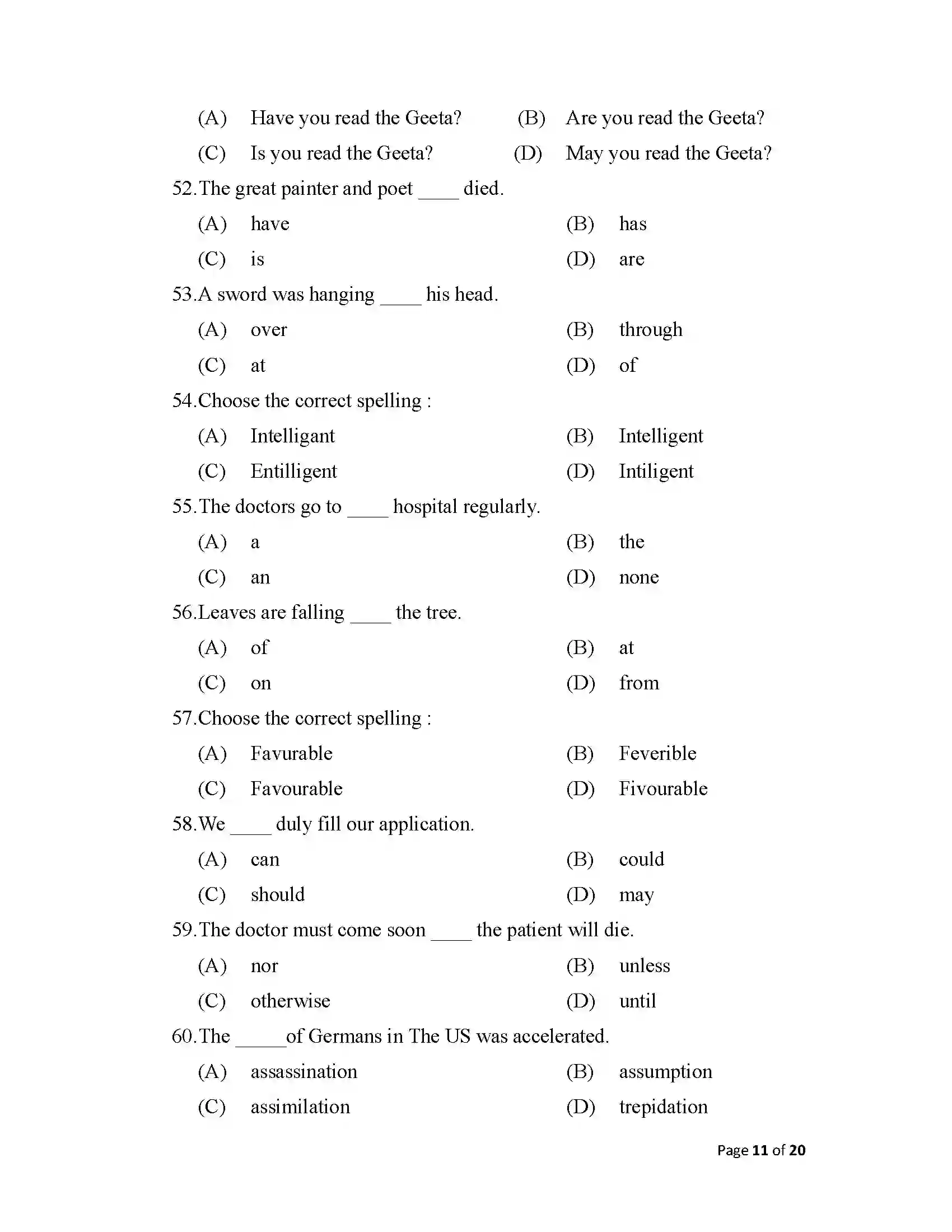Bihar Board Class 12th 2025 English Sample Paper 11
