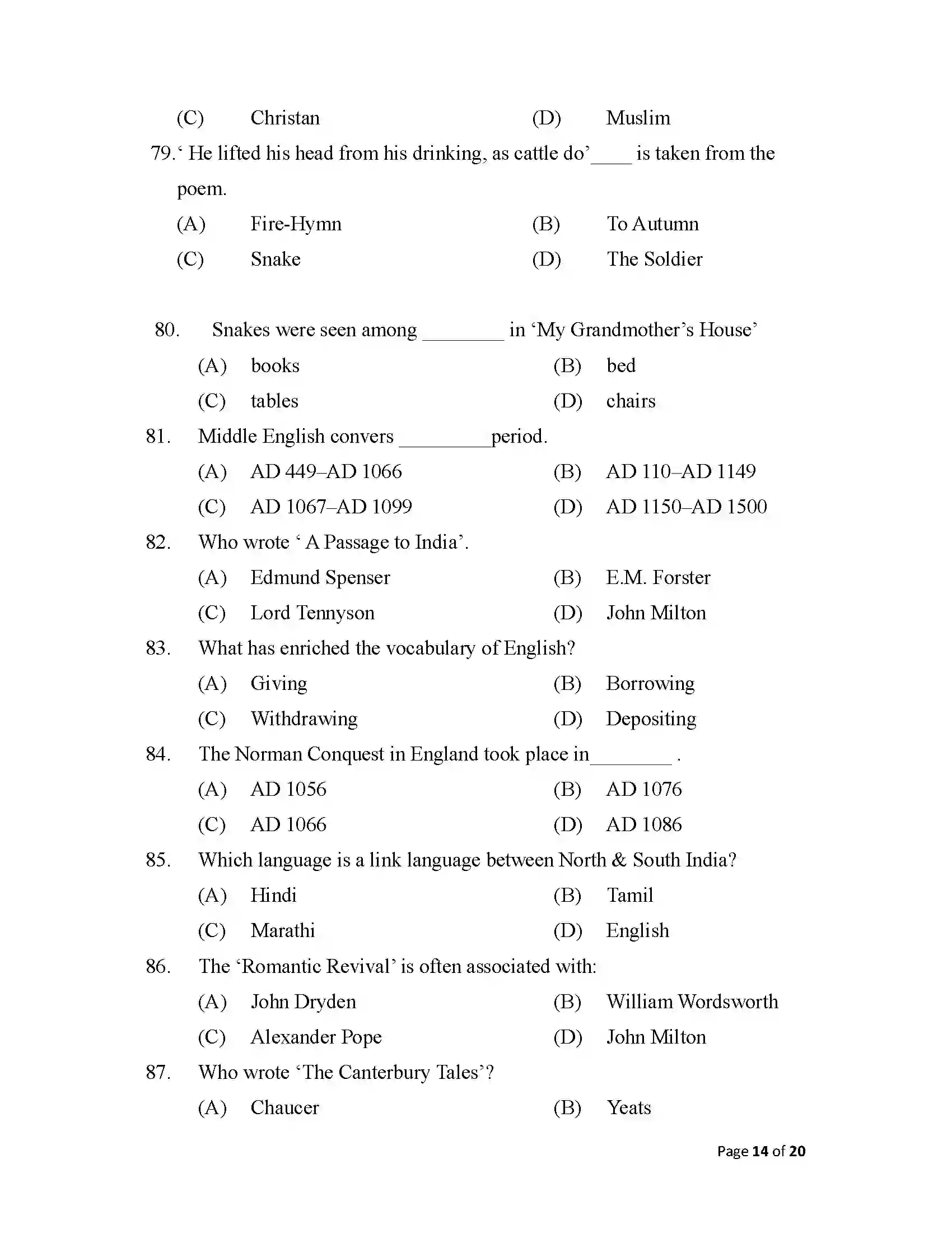 Bihar Board Class 12th 2025 English Sample Paper 14