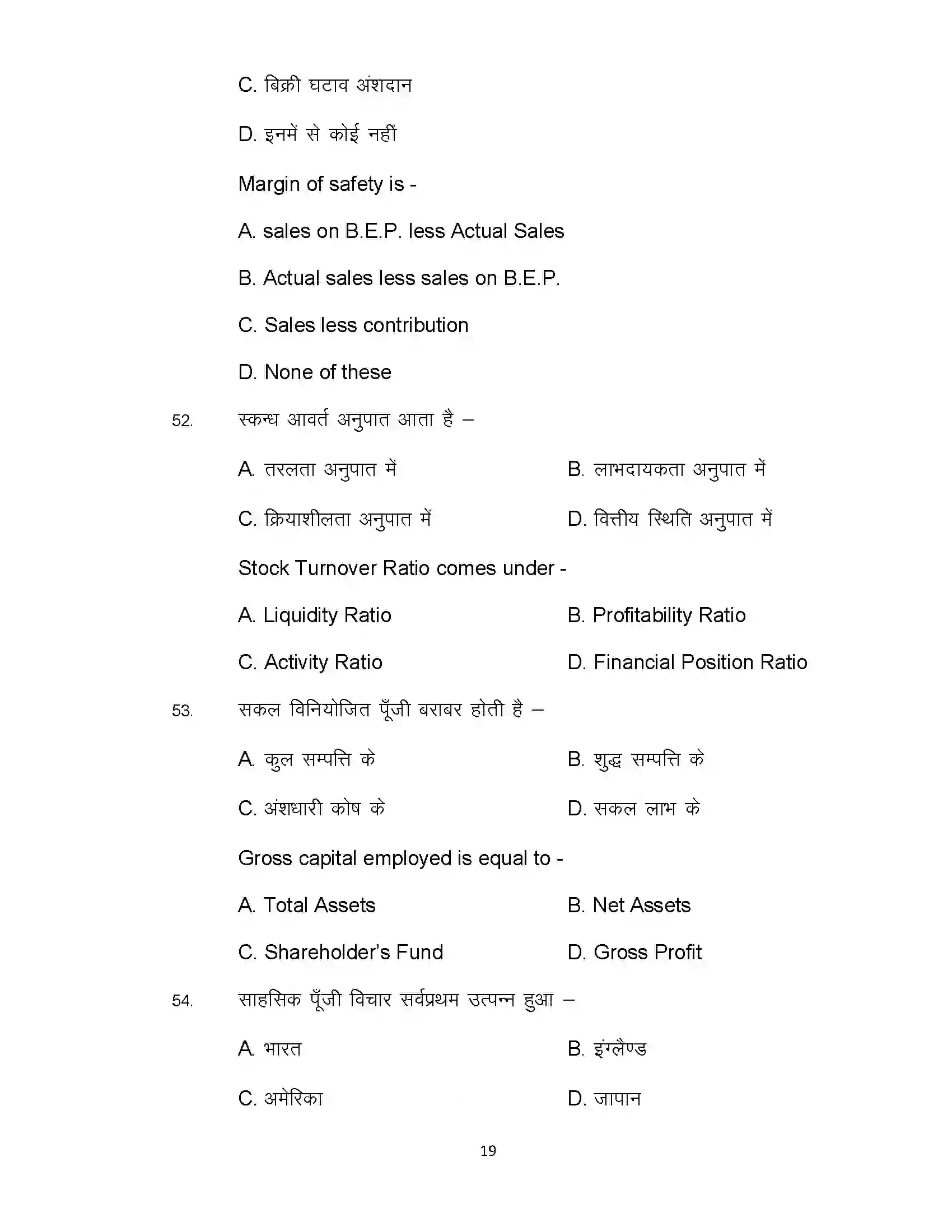 Bihar Board Class 12th 2021 Enterpreneurship Sample Paper 19