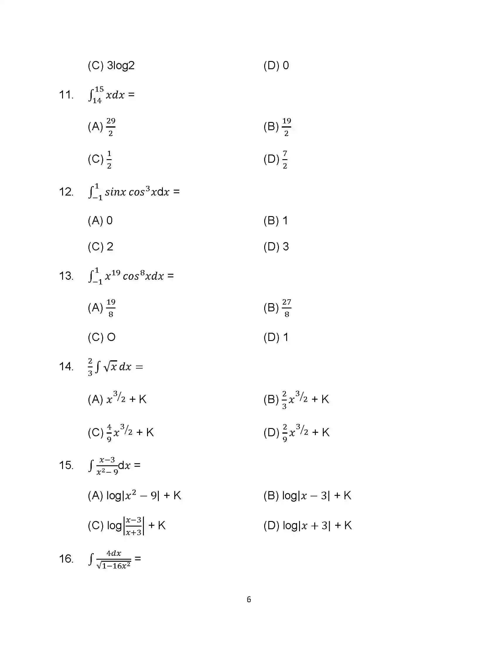 Bihar Board Class 12th 2023 Maths Sample Paper 6