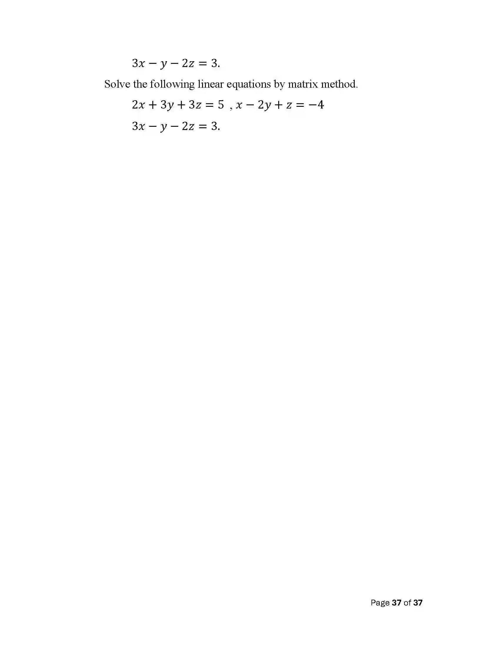 Bihar Board Class 12th 2025 Maths Sample Paper 37