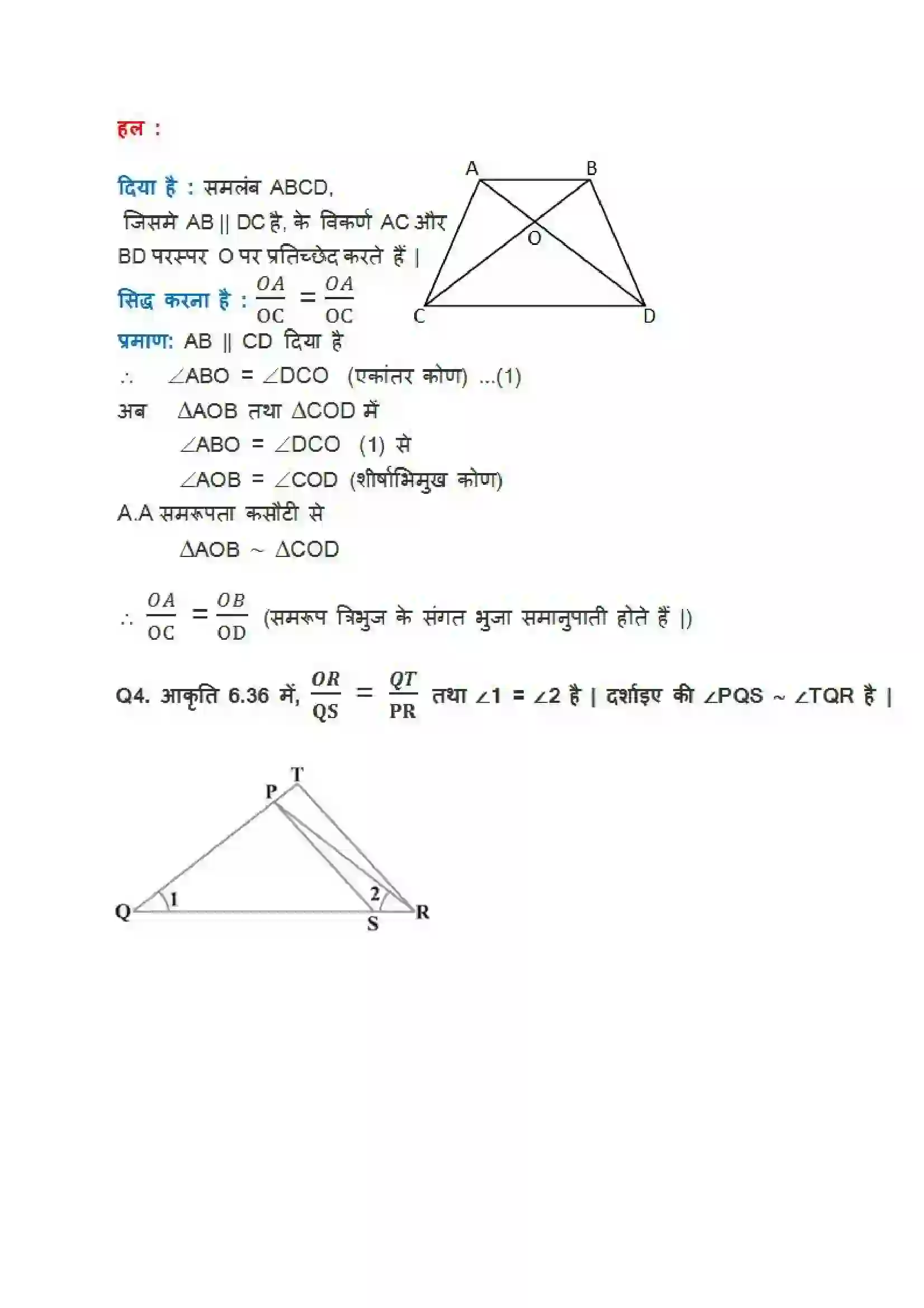 Bihar Board Class 10th Maths (गणित) Chapter 6 (त्रिभुज) Solution 18