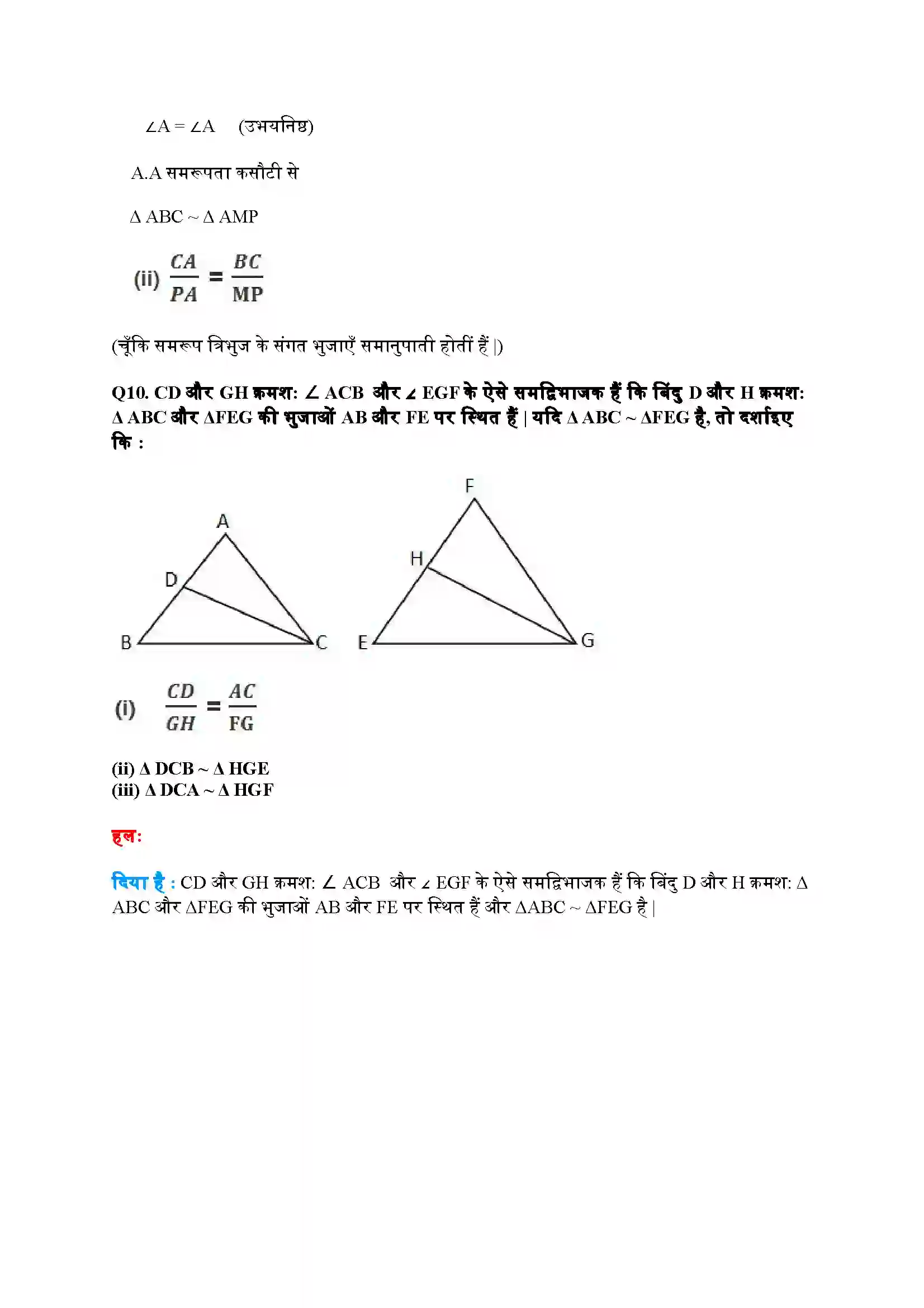 Bihar Board Class 10th Maths (गणित) Chapter 6 (त्रिभुज) Solution 25