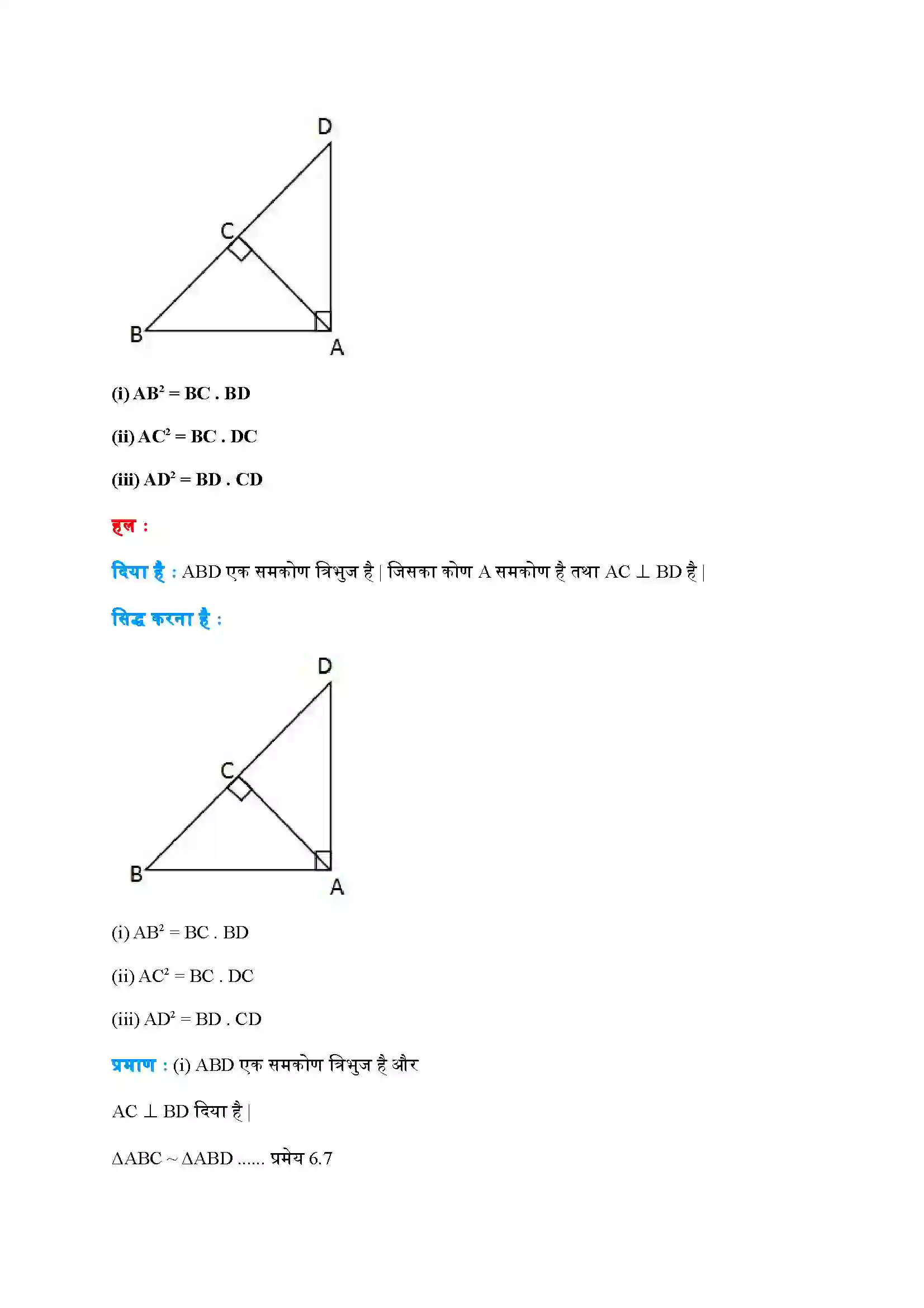 Bihar Board Class 10th Maths (गणित) Chapter 6 (त्रिभुज) Solution 40