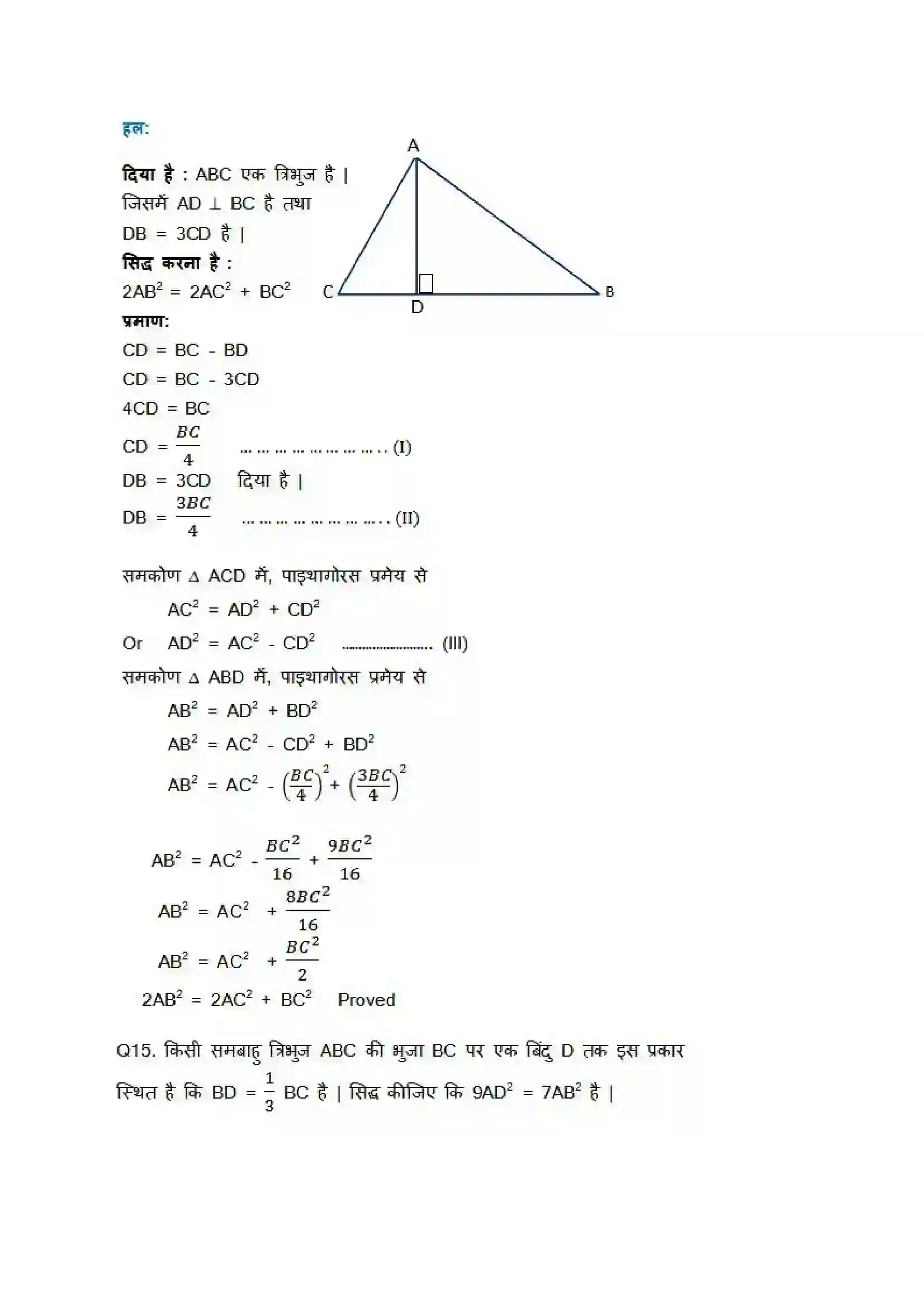 Bihar Board Class 10th Maths (गणित) Chapter 6 (त्रिभुज) Solution 48