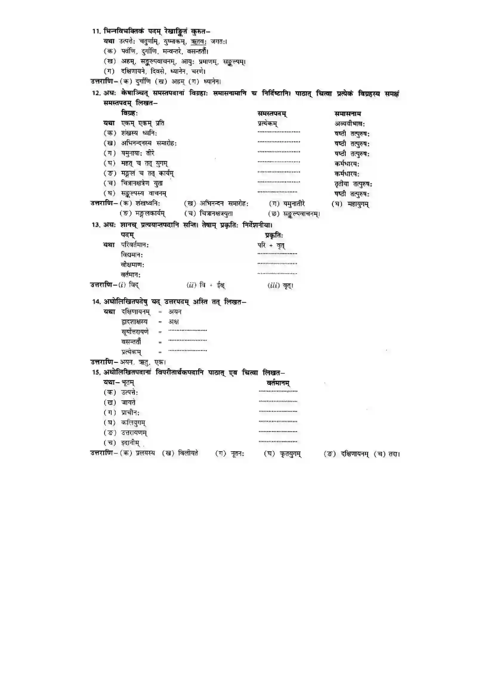 Bihar Board Class 10th Sanskrit (NCERT Sanskrit) Chapter 11) Solution 9