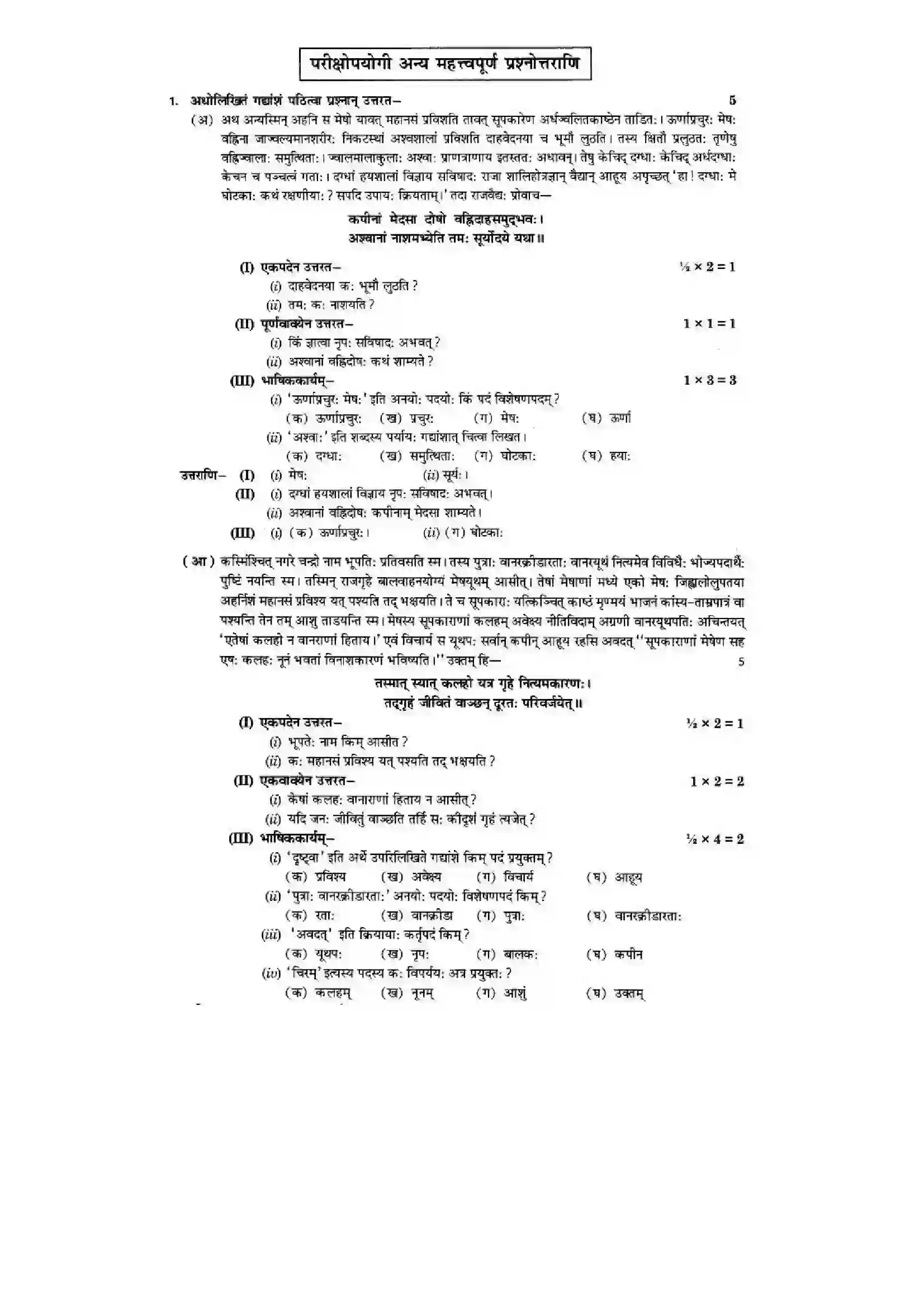 Bihar Board Class 10th Sanskrit (NCERT Sanskrit) Chapter 2) Solution 16