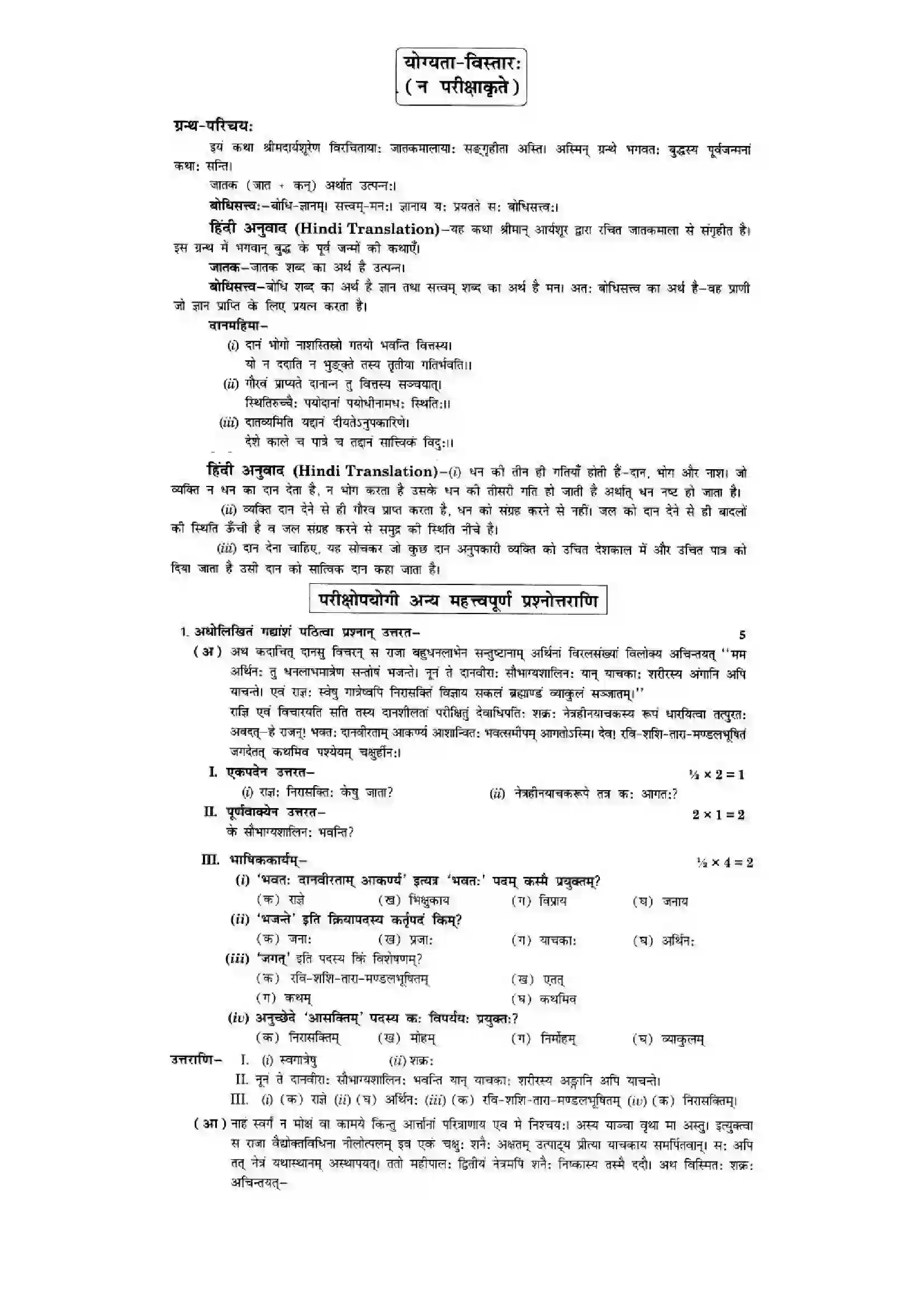Bihar Board Class 10th Sanskrit (NCERT Sanskrit) Chapter 4) Solution 14