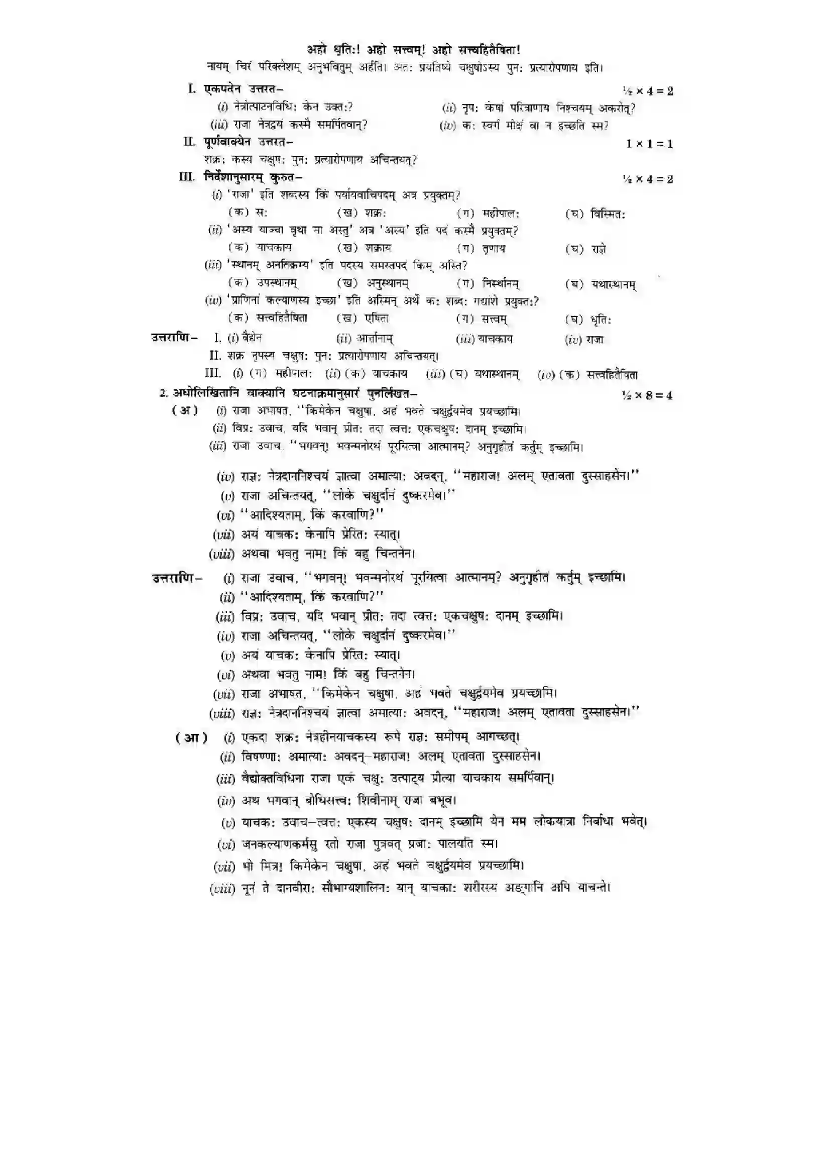 Bihar Board Class 10th Sanskrit (NCERT Sanskrit) Chapter 4) Solution 15
