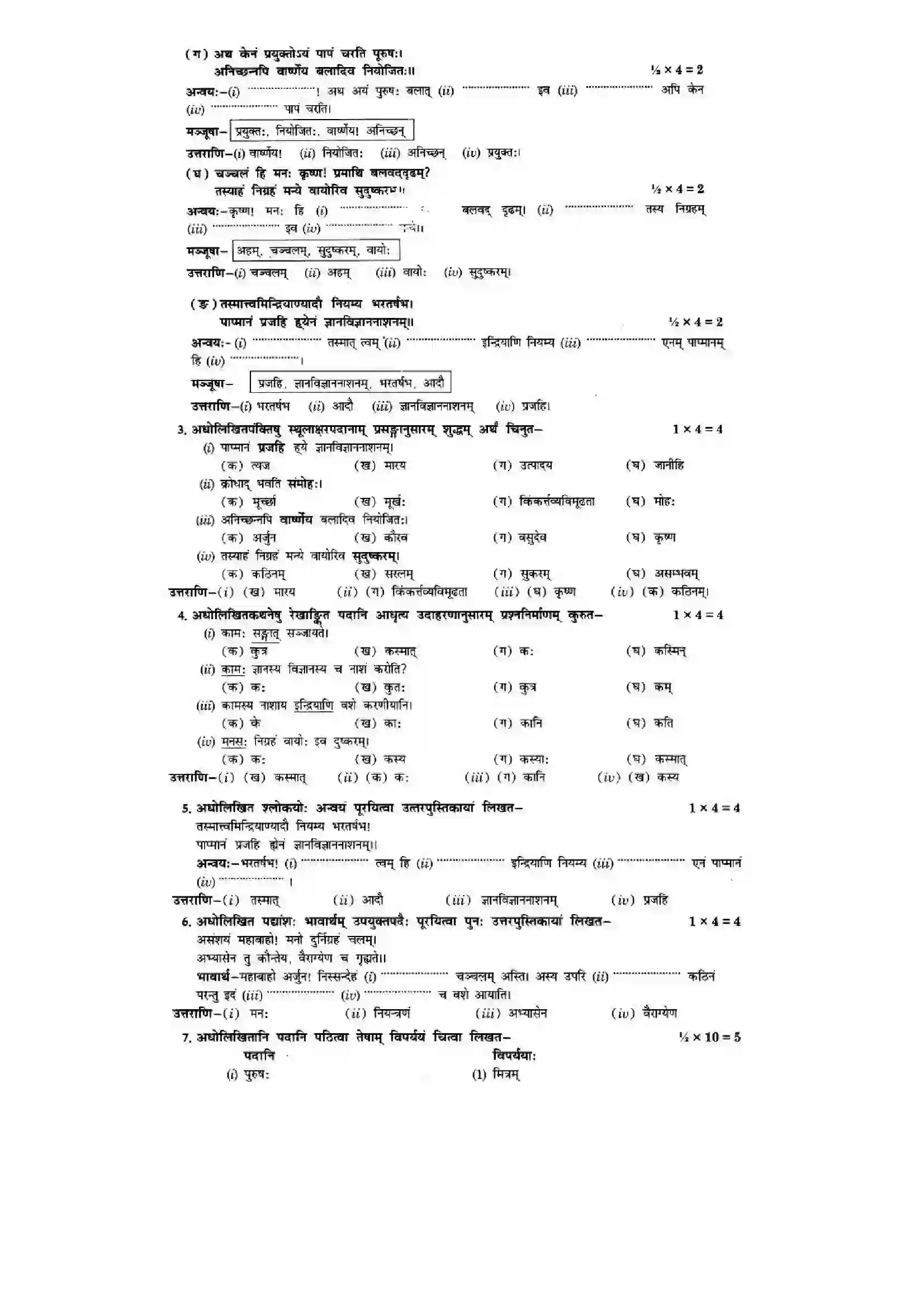 Bihar Board Class 10th Sanskrit (NCERT Sanskrit) Chapter 5) Solution 19