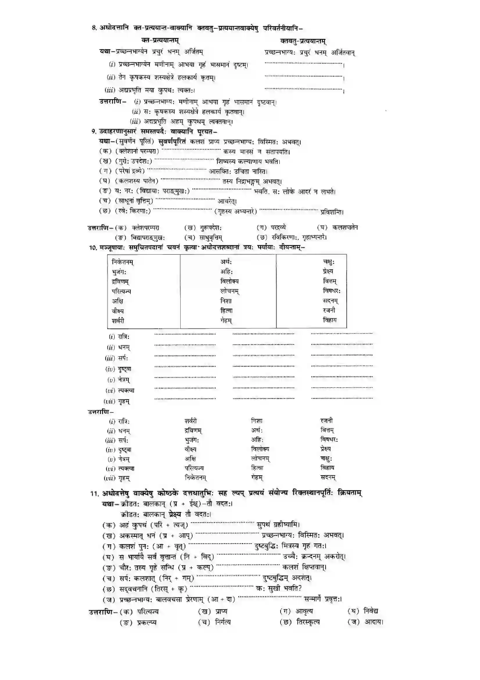 Bihar Board Class 10th Sanskrit (NCERT Sanskrit) Chapter 6) Solution 16