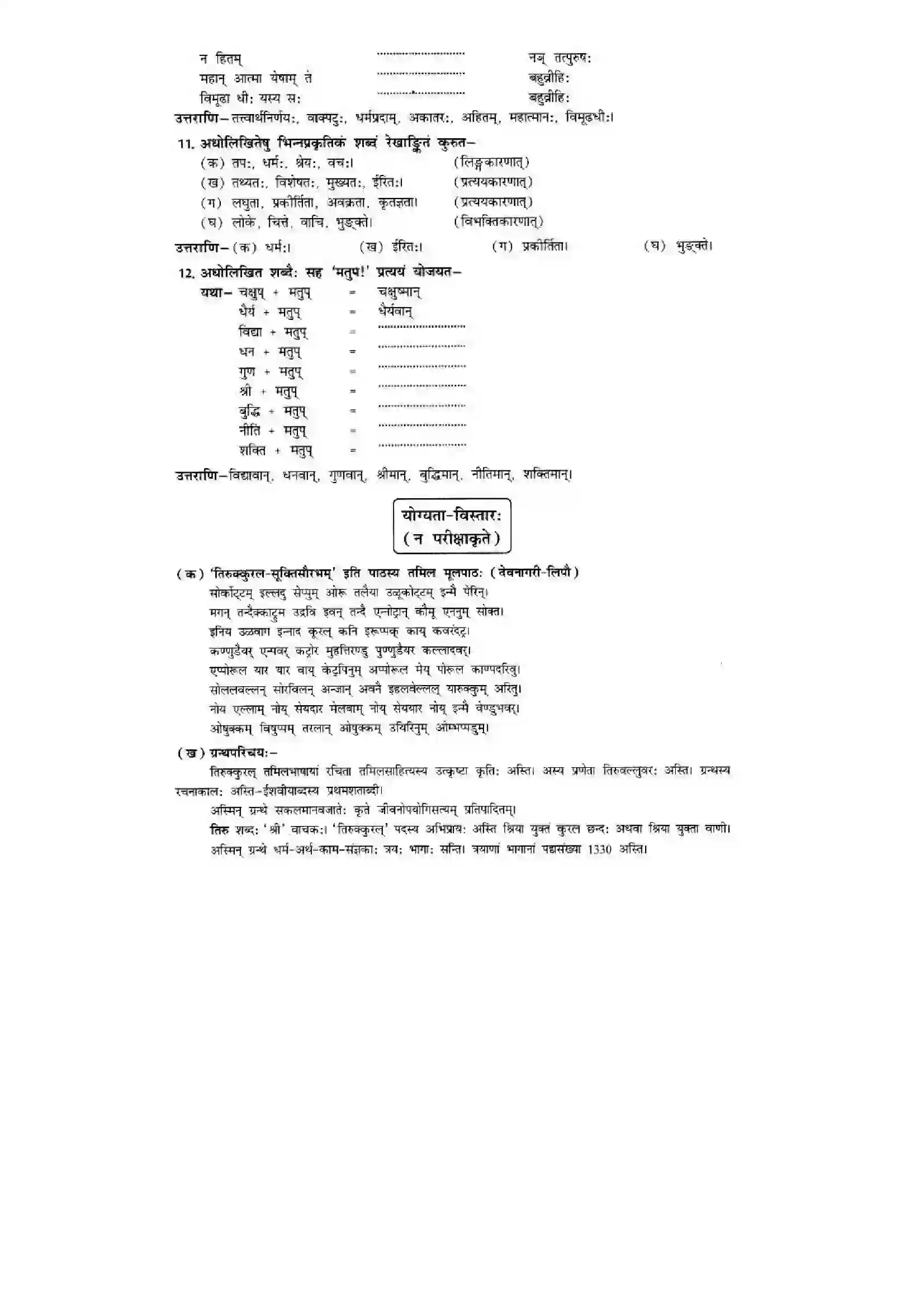 Bihar Board Class 10th Sanskrit (NCERT Sanskrit) Chapter 8) Solution 14