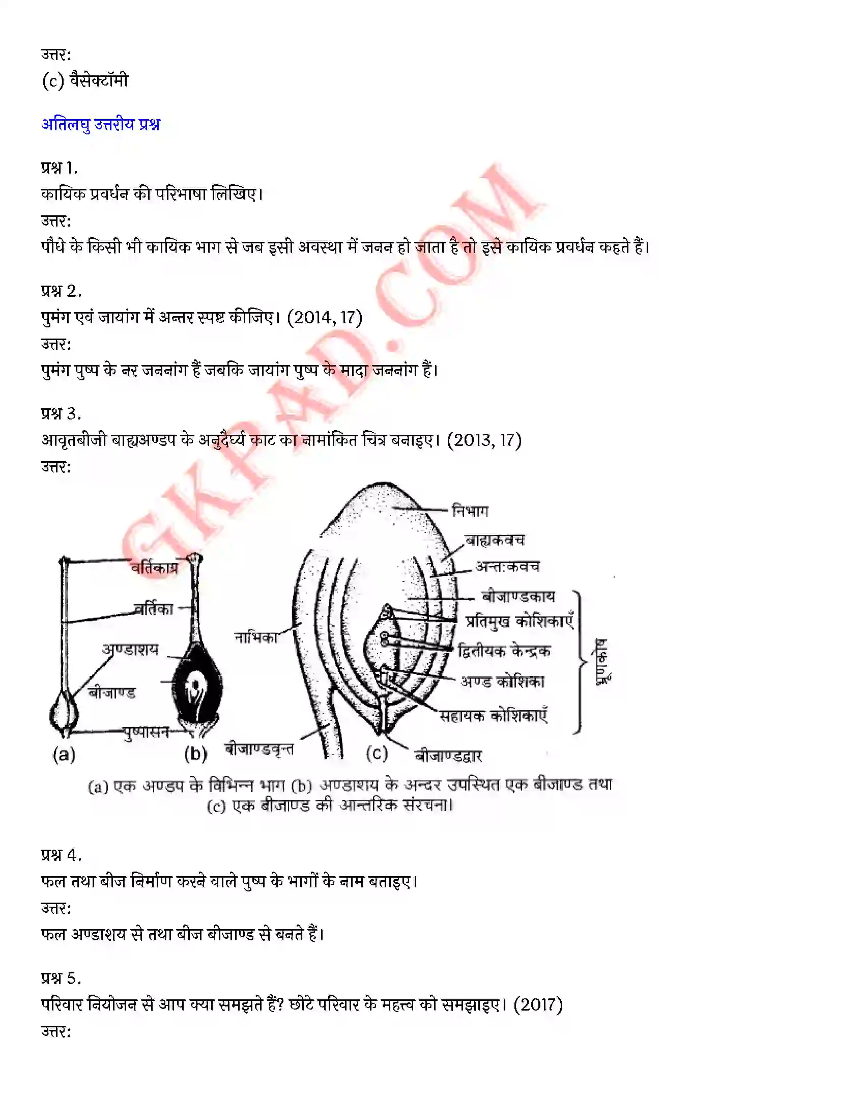 Bihar Board Class 10th Science (विज्ञान) Chapter 8 जीव जनन कैसे करते है) Solution 10