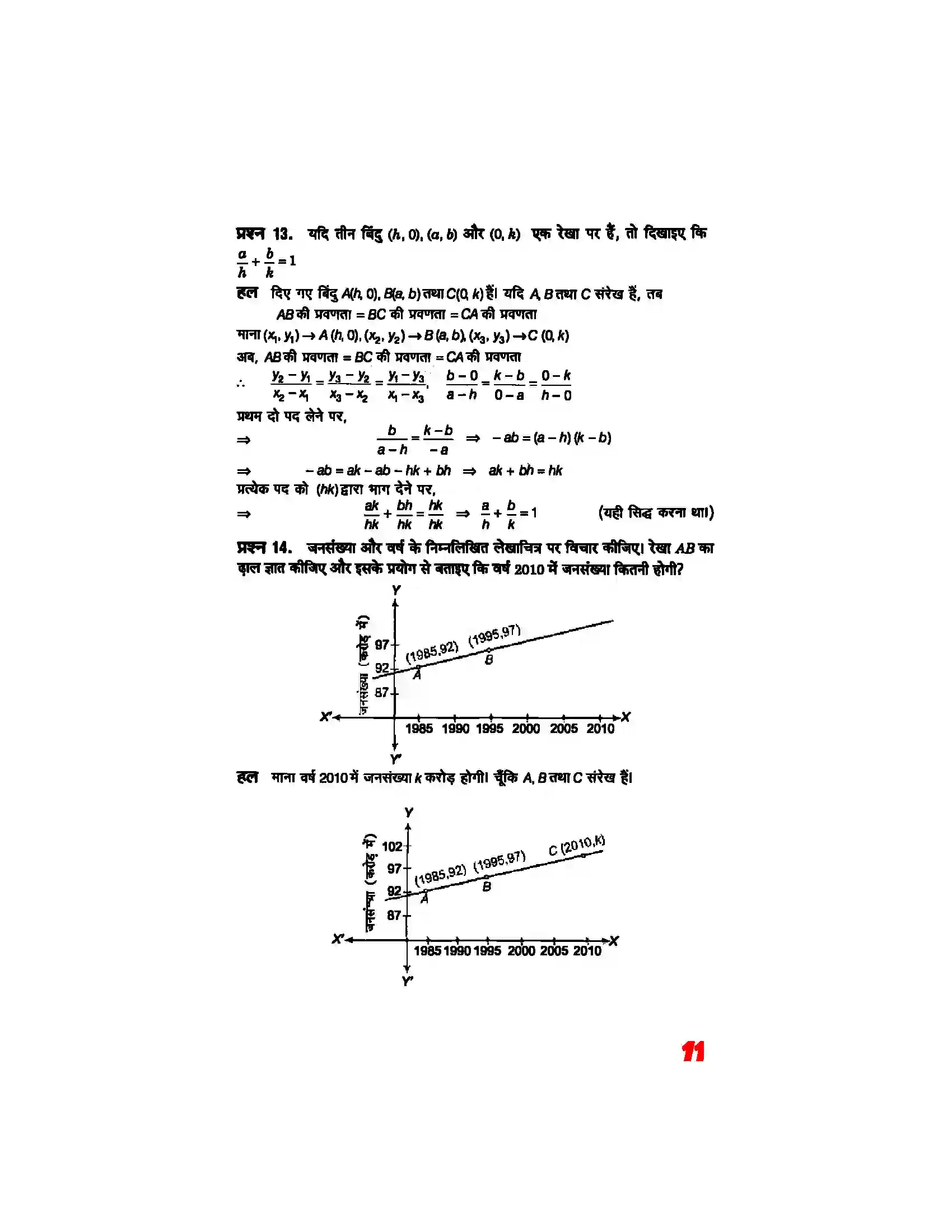 Bihar Board Class 11th Maths (गणित) Chapter 10 (सरल रेखाएं) Solution 9