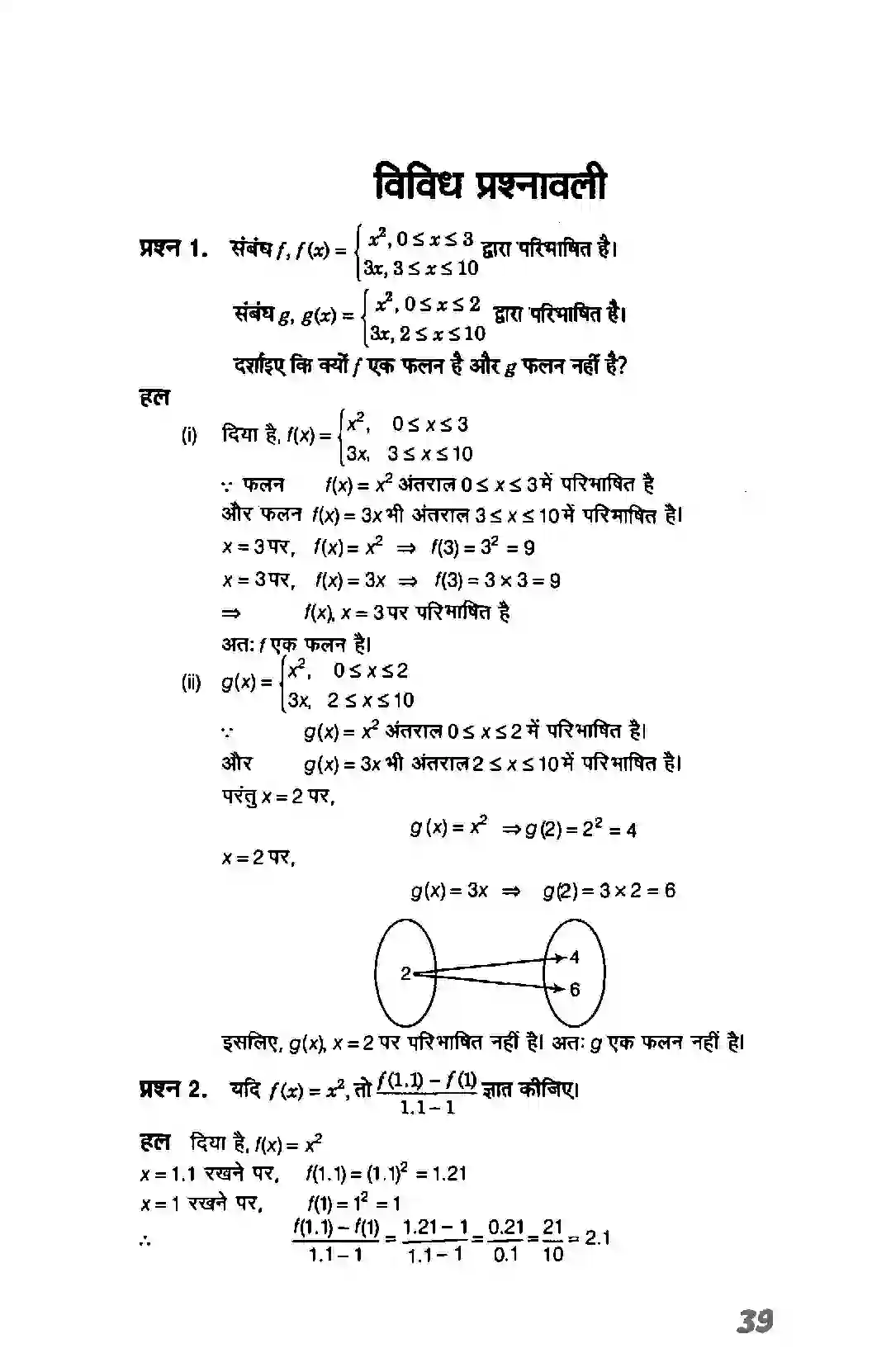 Bihar Board Class 11th Maths (गणित) Chapter 2 (सम्बन्ध एवं फलन) Solution 11